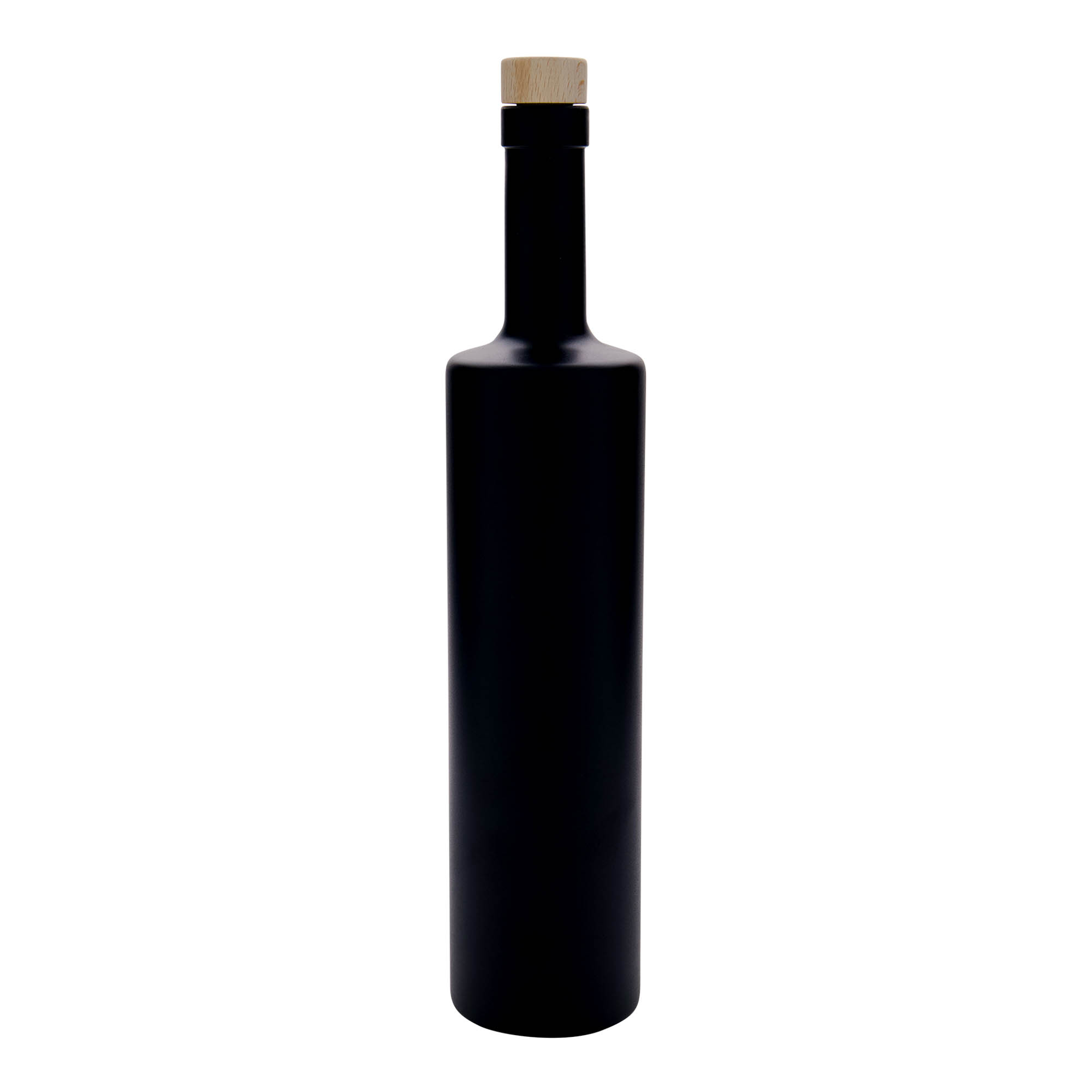 700 ml sklenená fľaša 'Centurio', čierna, hrdlo: korok