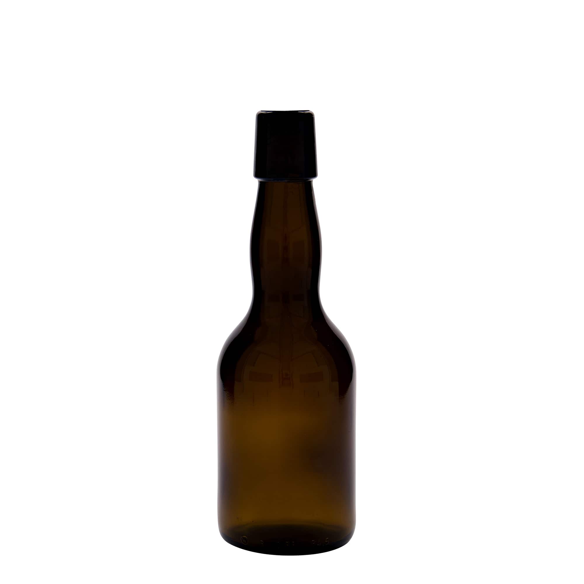 330 ml pivová fľaša s úzkym hrdlom, sklo, hnedá, uzáver na pánt
