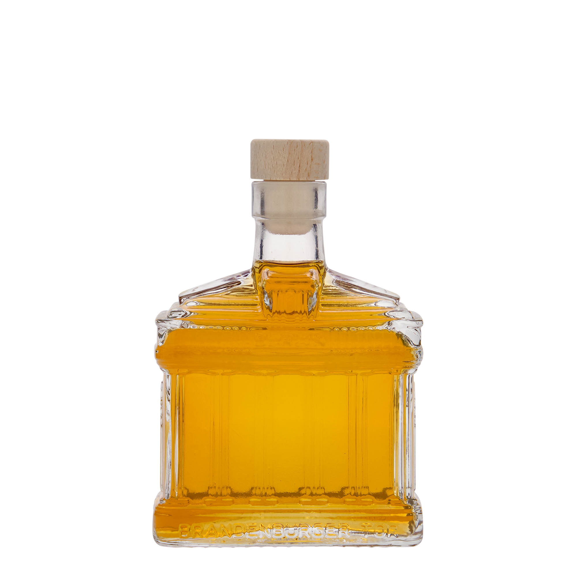 200 ml sklenená fľaša 'Brandenburská brána', hrdlo: korok