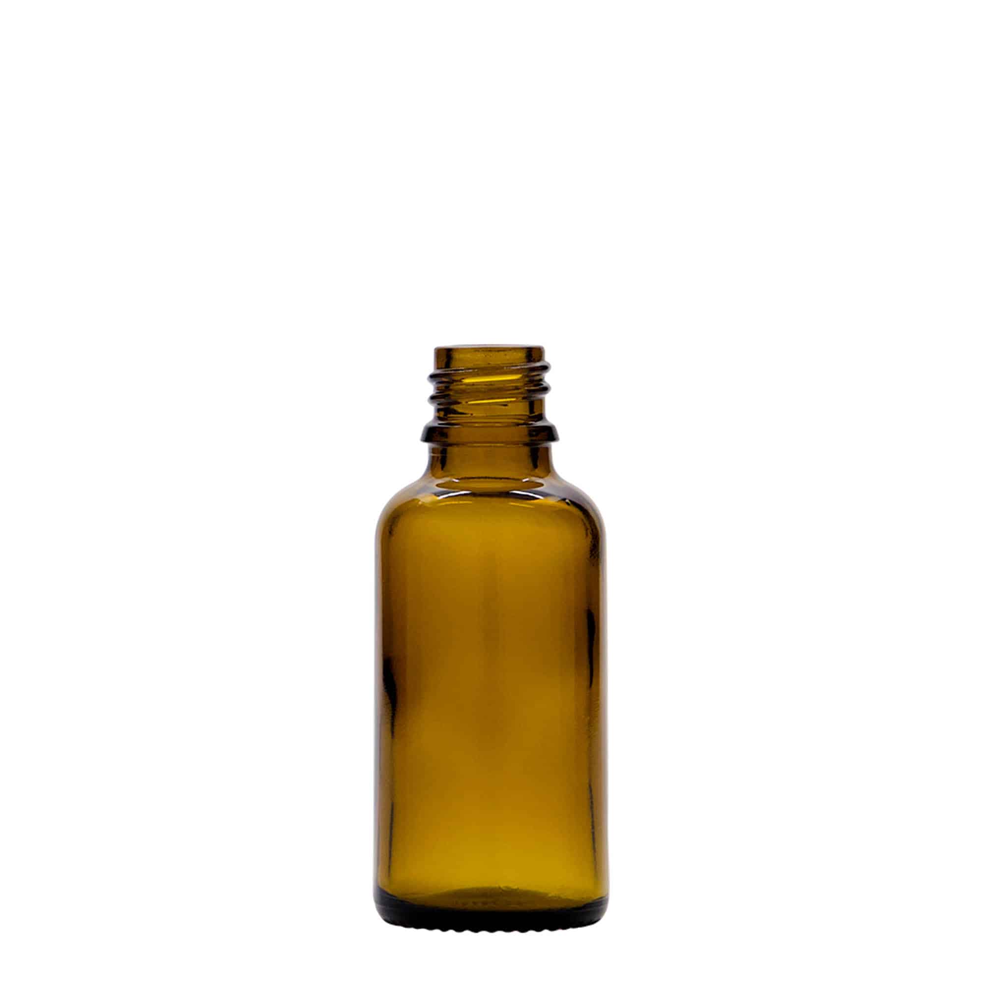 30 ml liekovka s pipetou, sklená, hnedá farba, hrdlo: DIN 18