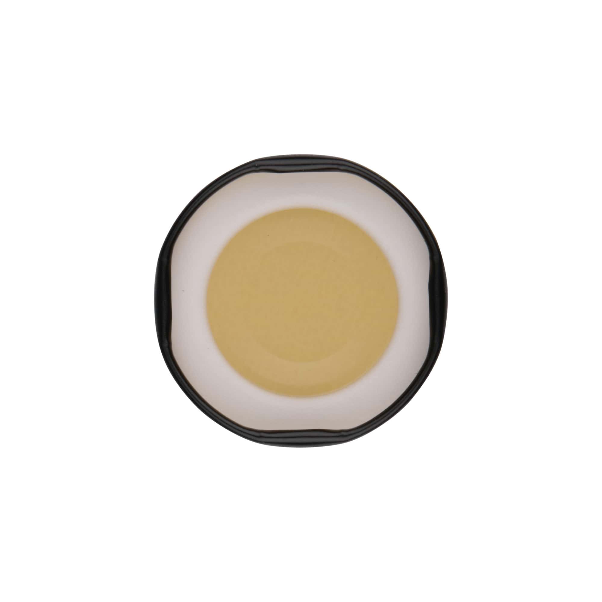 Twist-Off viečko, biely plech, čierne, pre hrdlo: TO 43