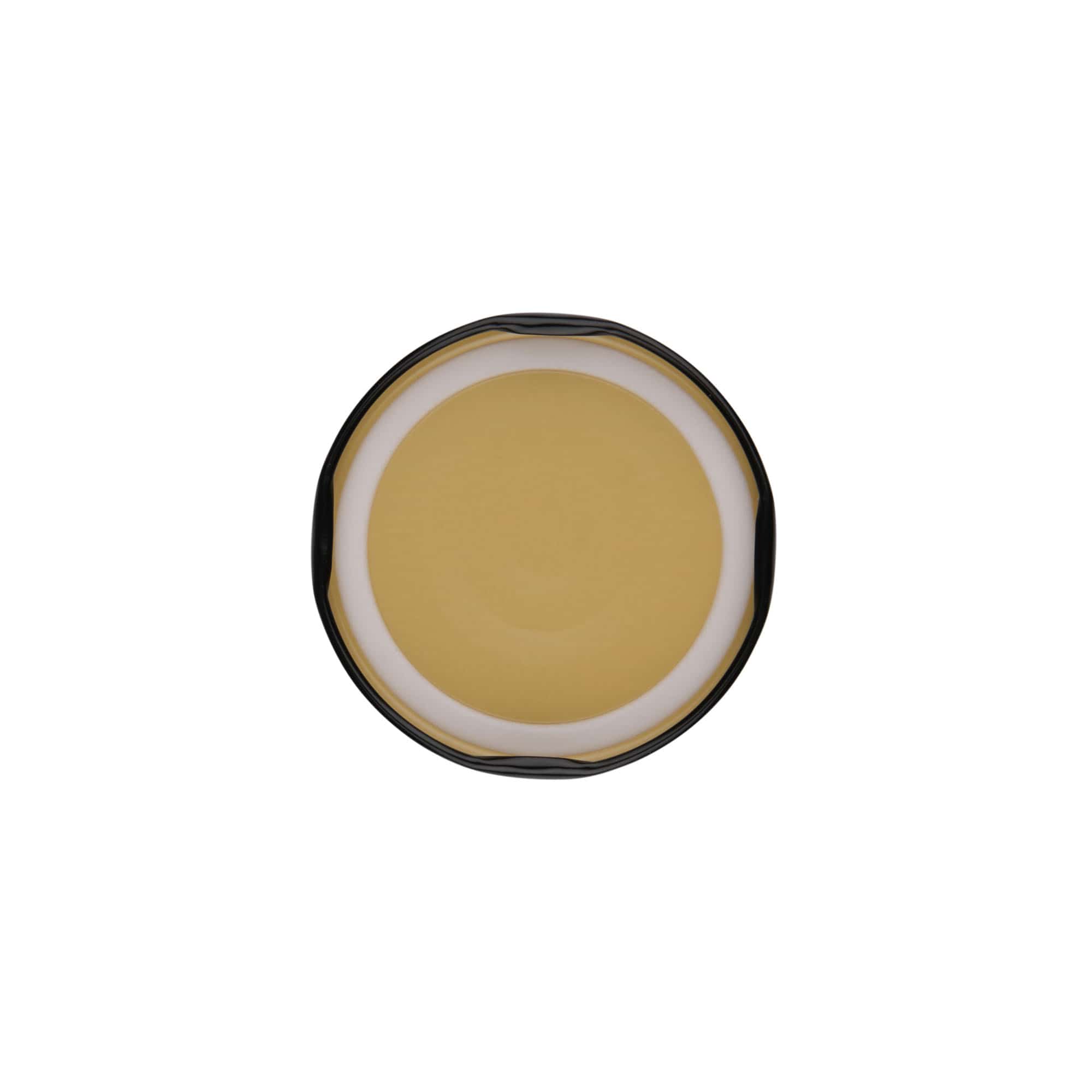 Twist-off viečko, biely plech, čierne, pre hrdlo: TO 63