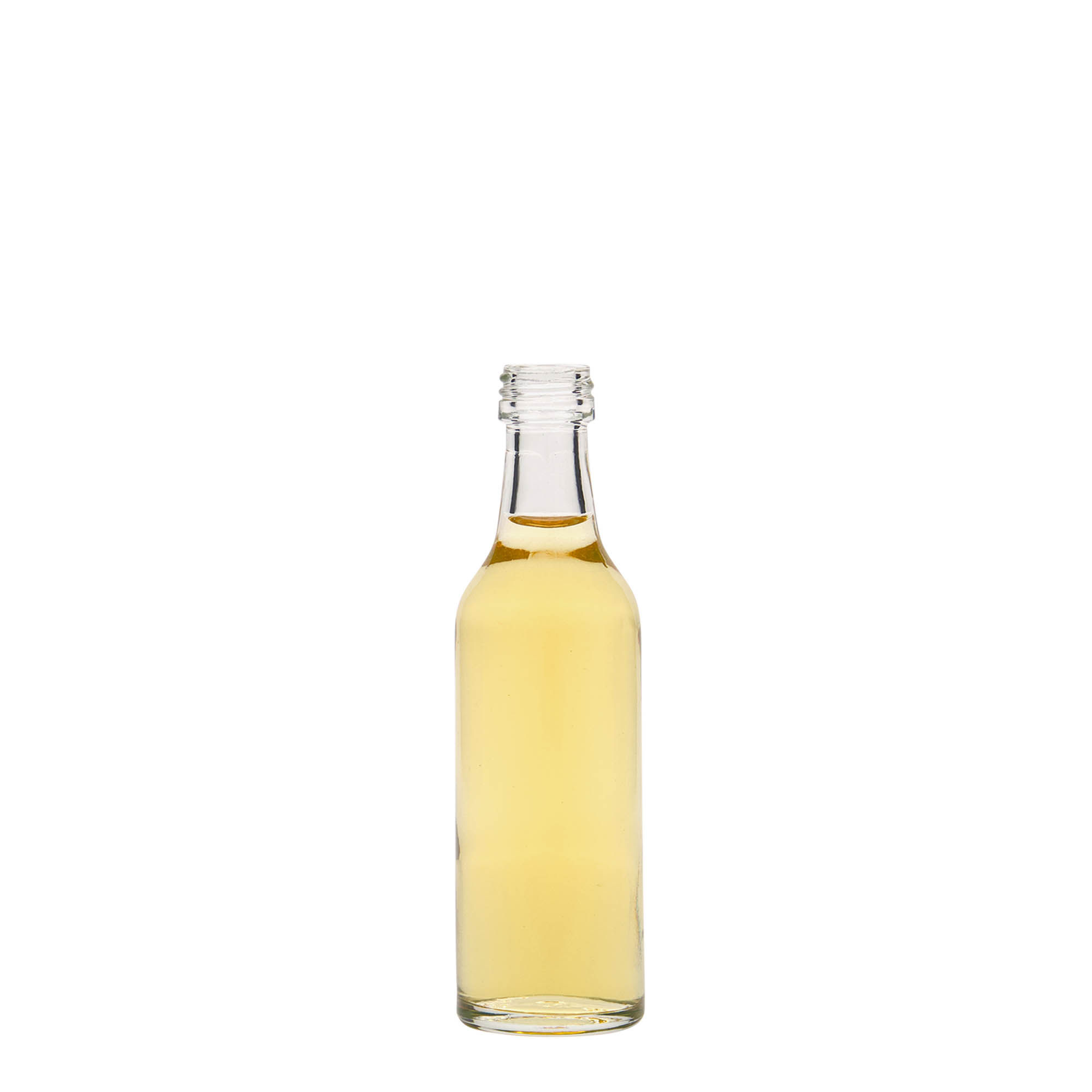 50 ml sklenená fľaša s priamym hrdlom, hrdlo: PP 18 50 ml sklenená fľaša s priamym hrdlom, hrdlo: PP 18