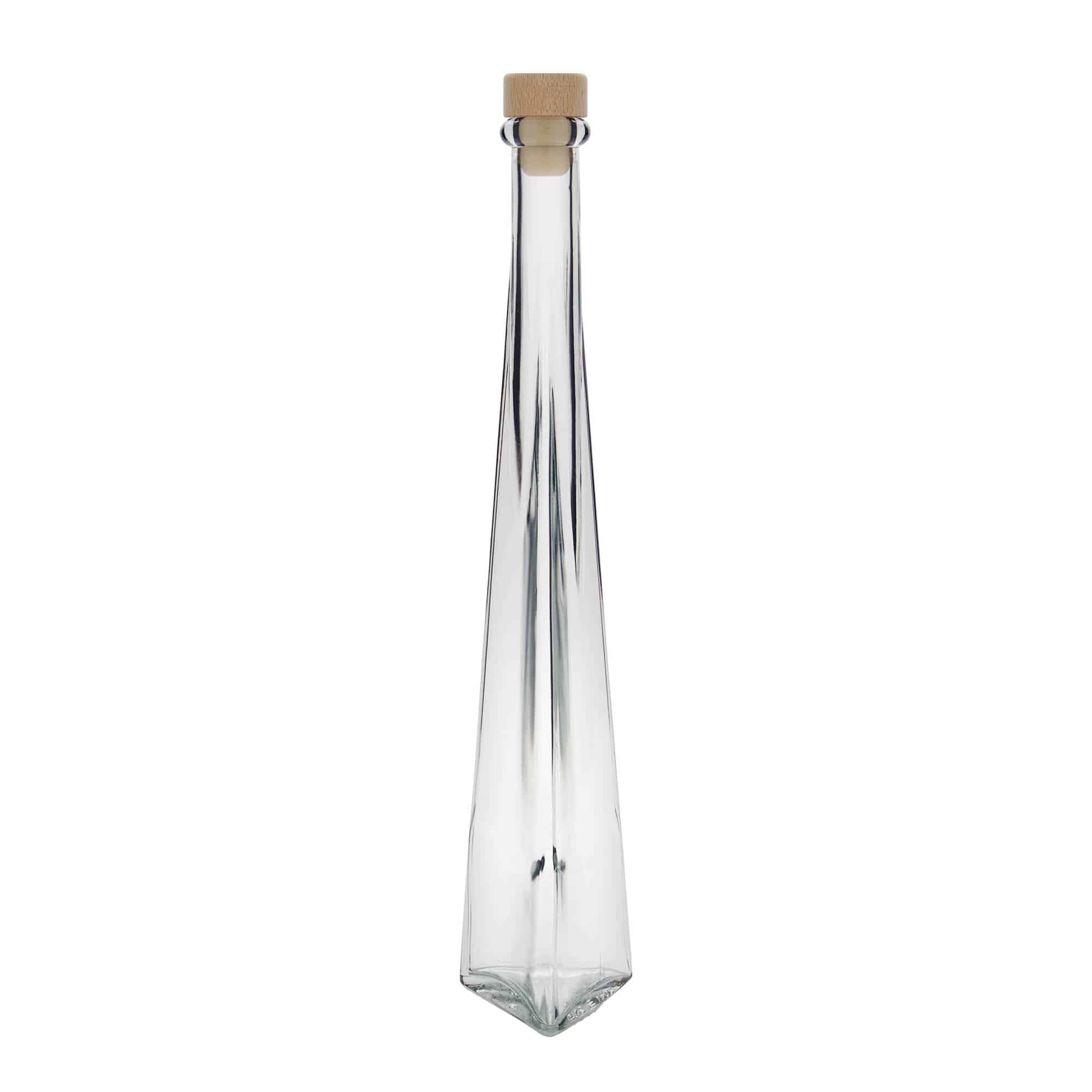 200 ml sklená fľaša „Dama Triangolore“, trojhranná, hrdlo: korok