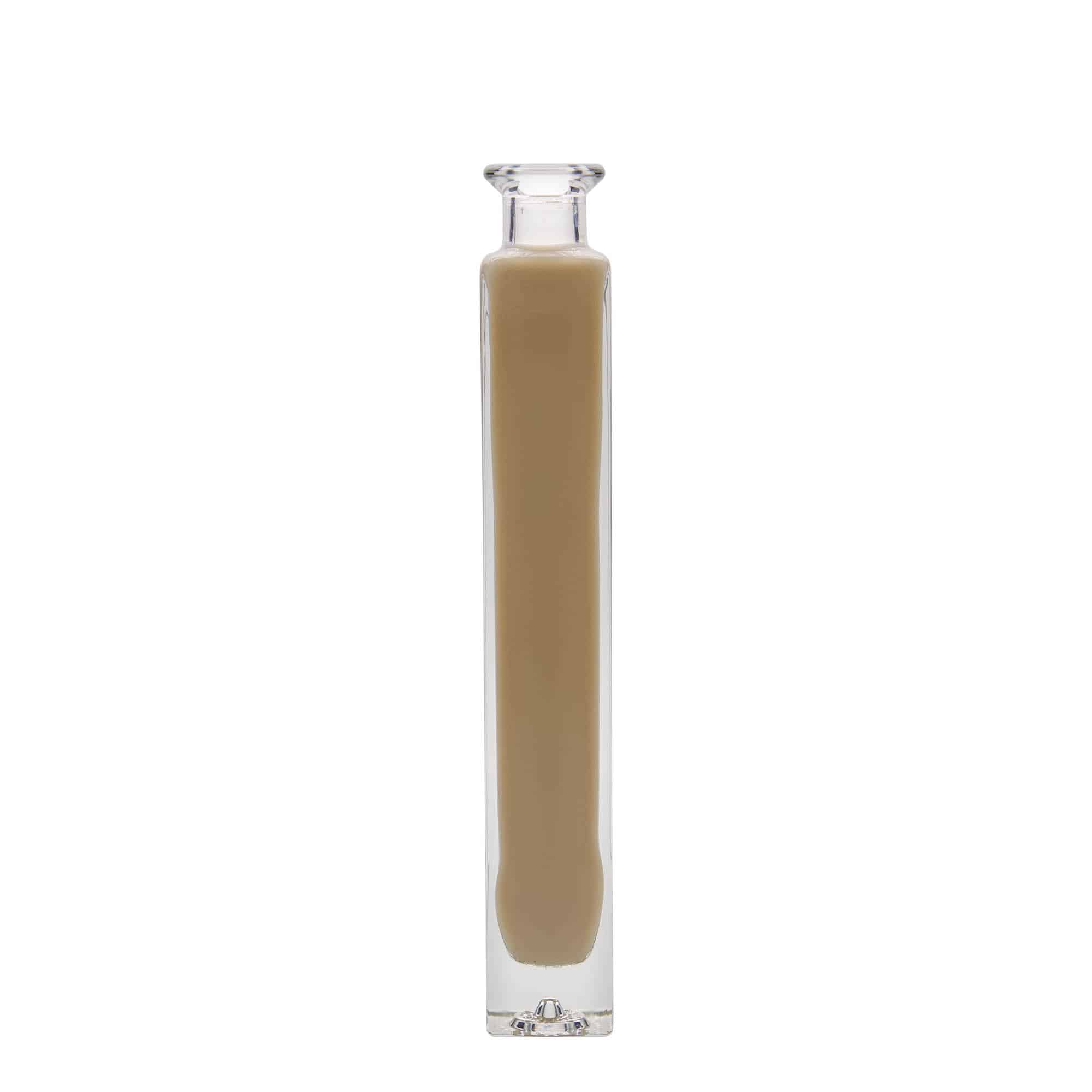 200 ml sklená fľaša „Tommy“, štvorcová, hrdlo: korok