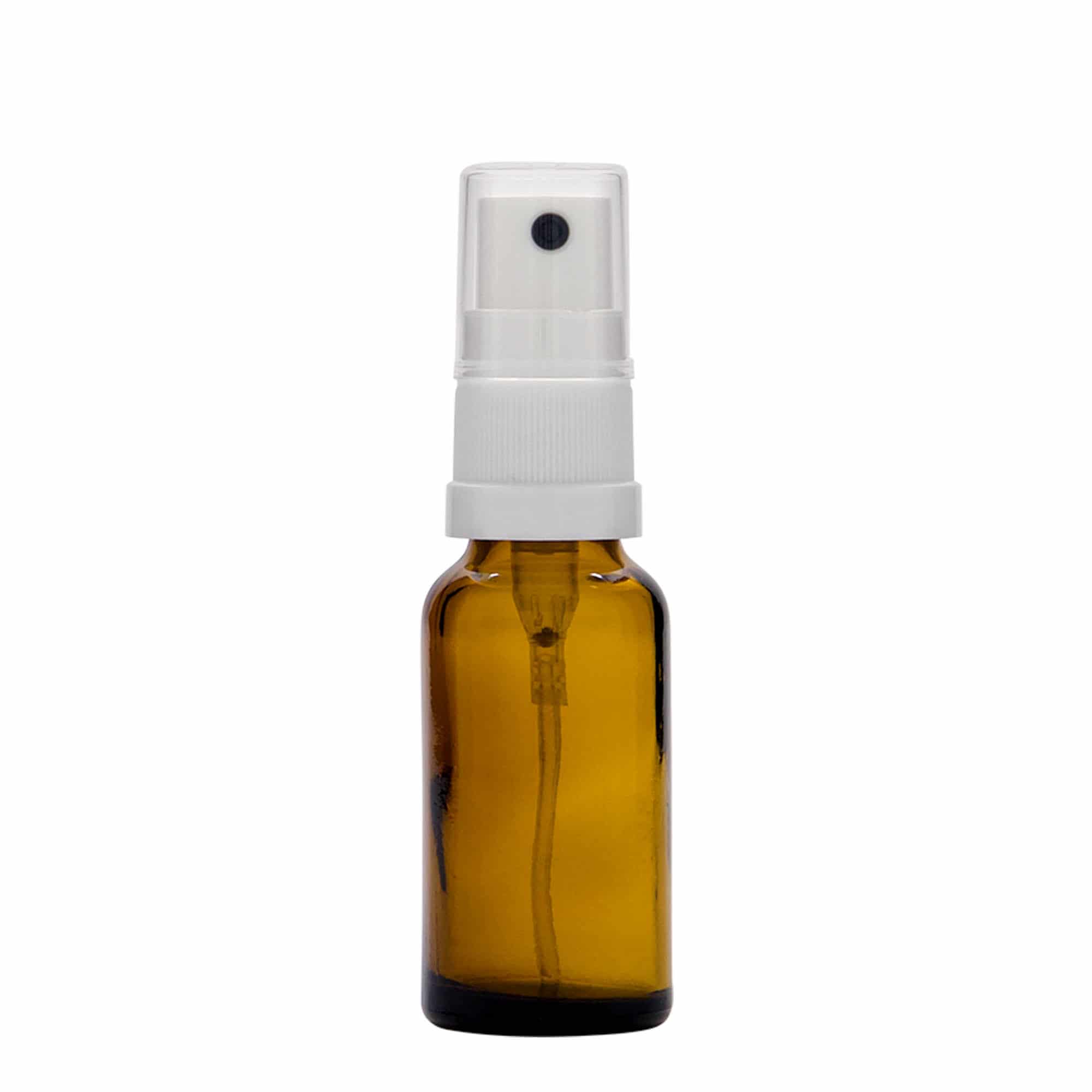 20 ml liekovka s rozprašovačom, sklená, hnedá farba, hrdlo: DIN 18 20 ml liekovka s rozprašovačom, sklená, hnedá farba, hrdlo: DIN 18