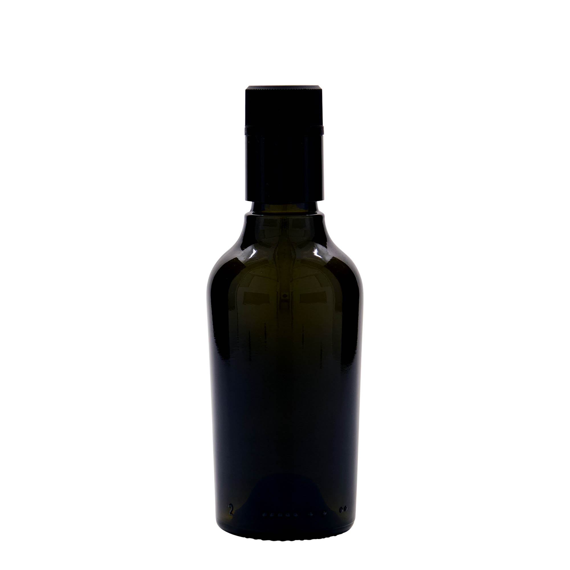 250 ml fľaša na ocot/olej 'Oleum', sklo, antikzelená, hrdlo: DOP