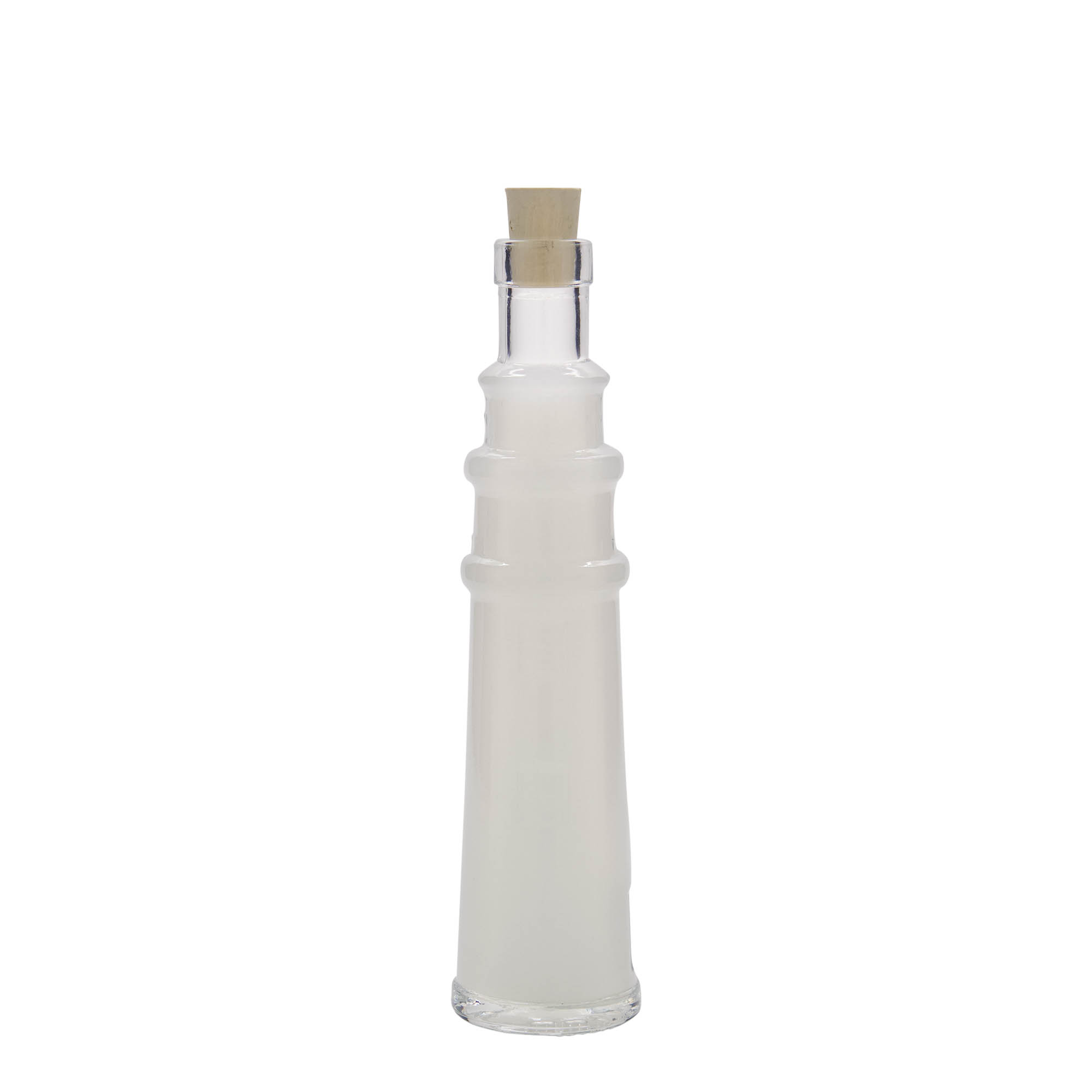 100 ml sklenená fľaša 'Leuchtturm', hrdlo: korok 100 ml sklenená fľaša 'Leuchtturm', hrdlo: korok