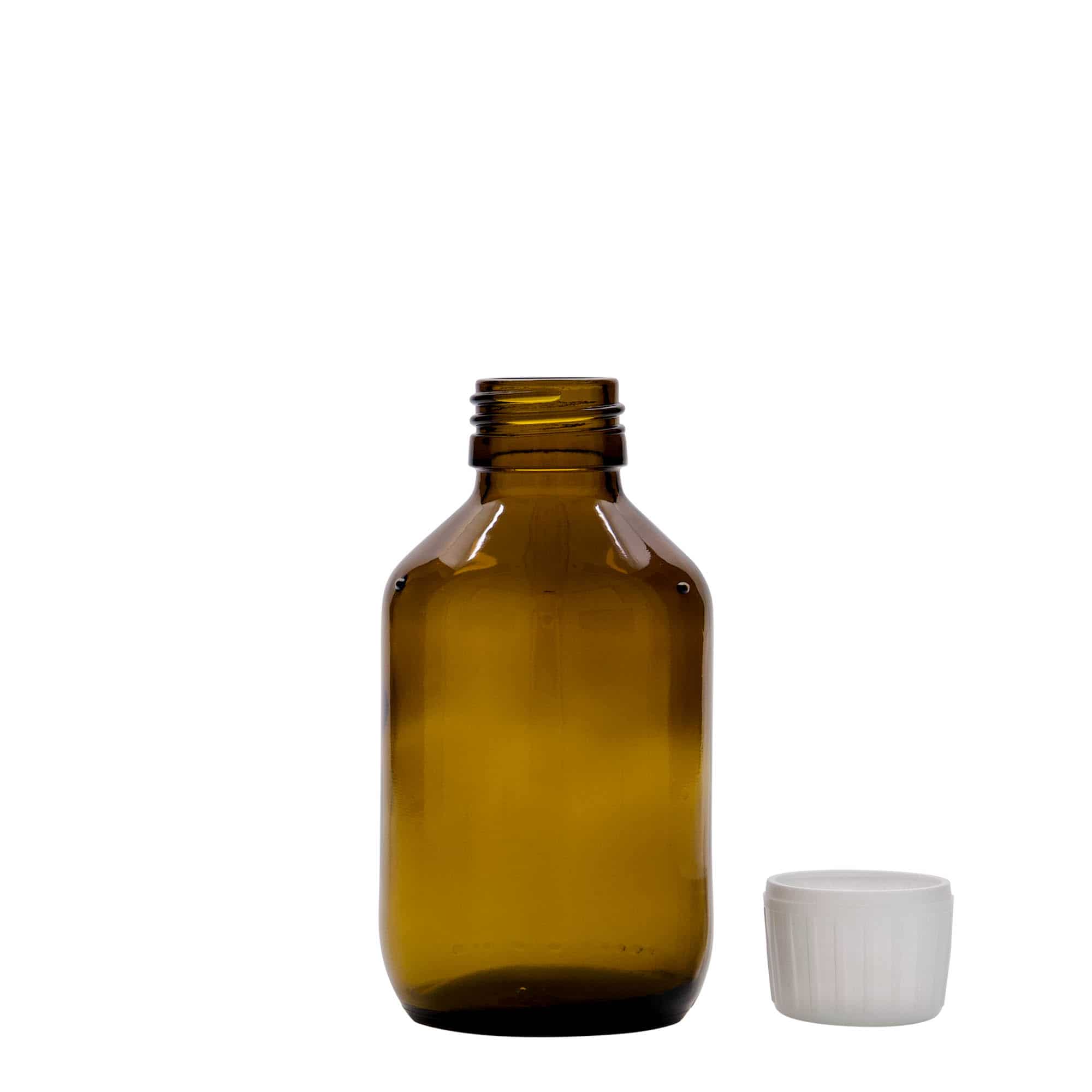 150 ml liekovka, hnedá farba, sklená, hrdlo: PP 28