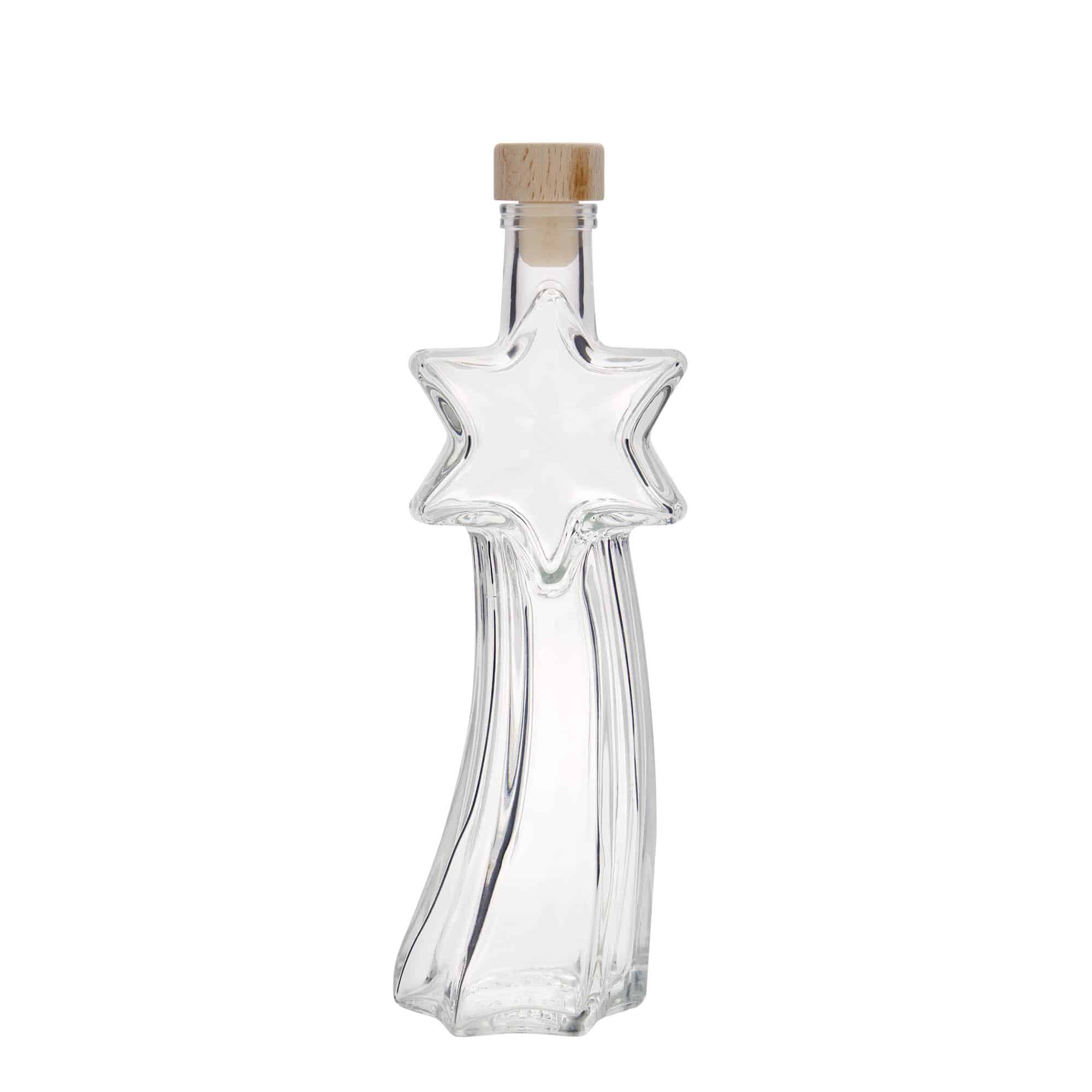 200 ml sklená fľaša „Padajúca hviezda“, hrdlo: korok