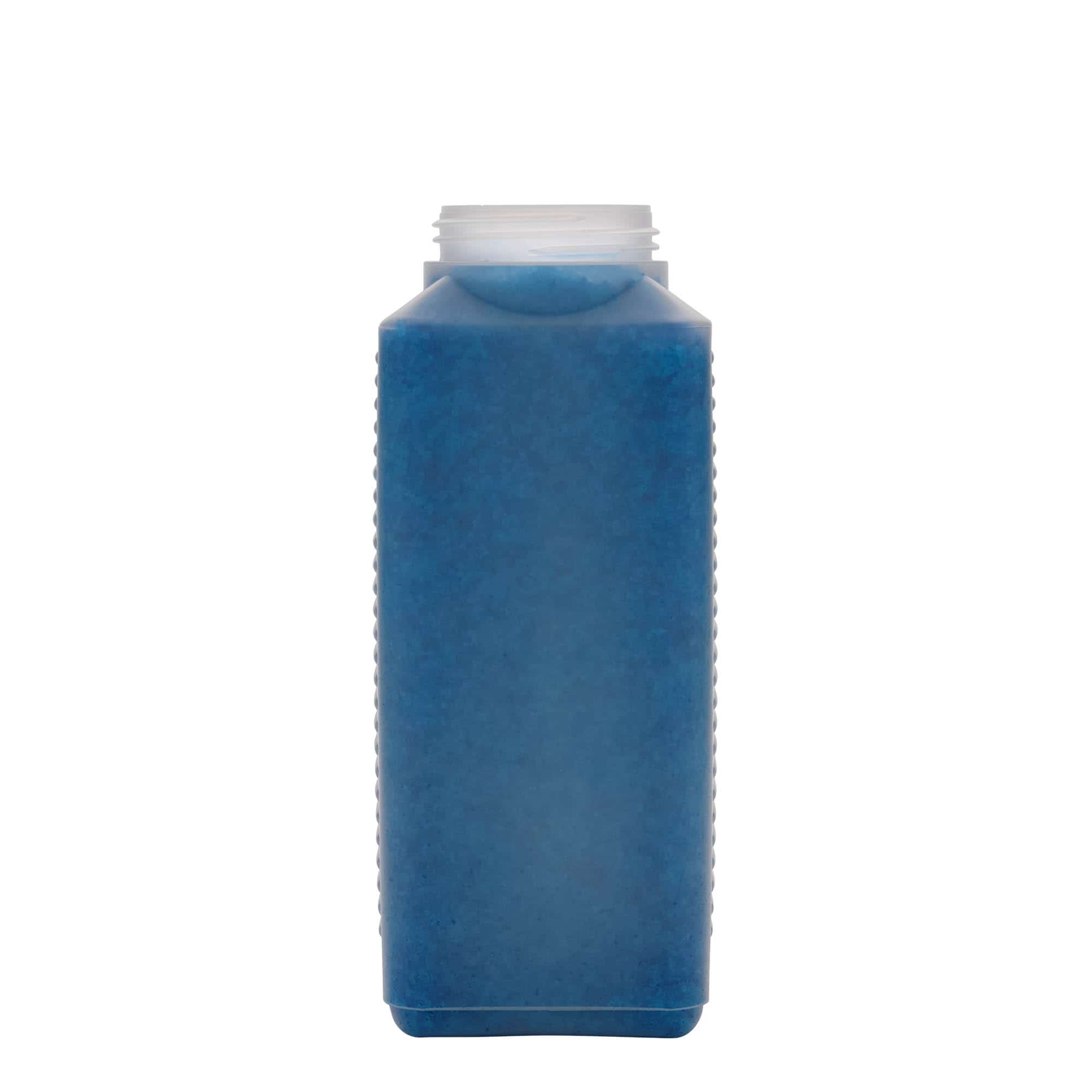 1 000 ml fľaša so širokým hrdlom, obdĺžniková, HDPE plast, prírodná farba, hrdlo: DIN 60 EPE