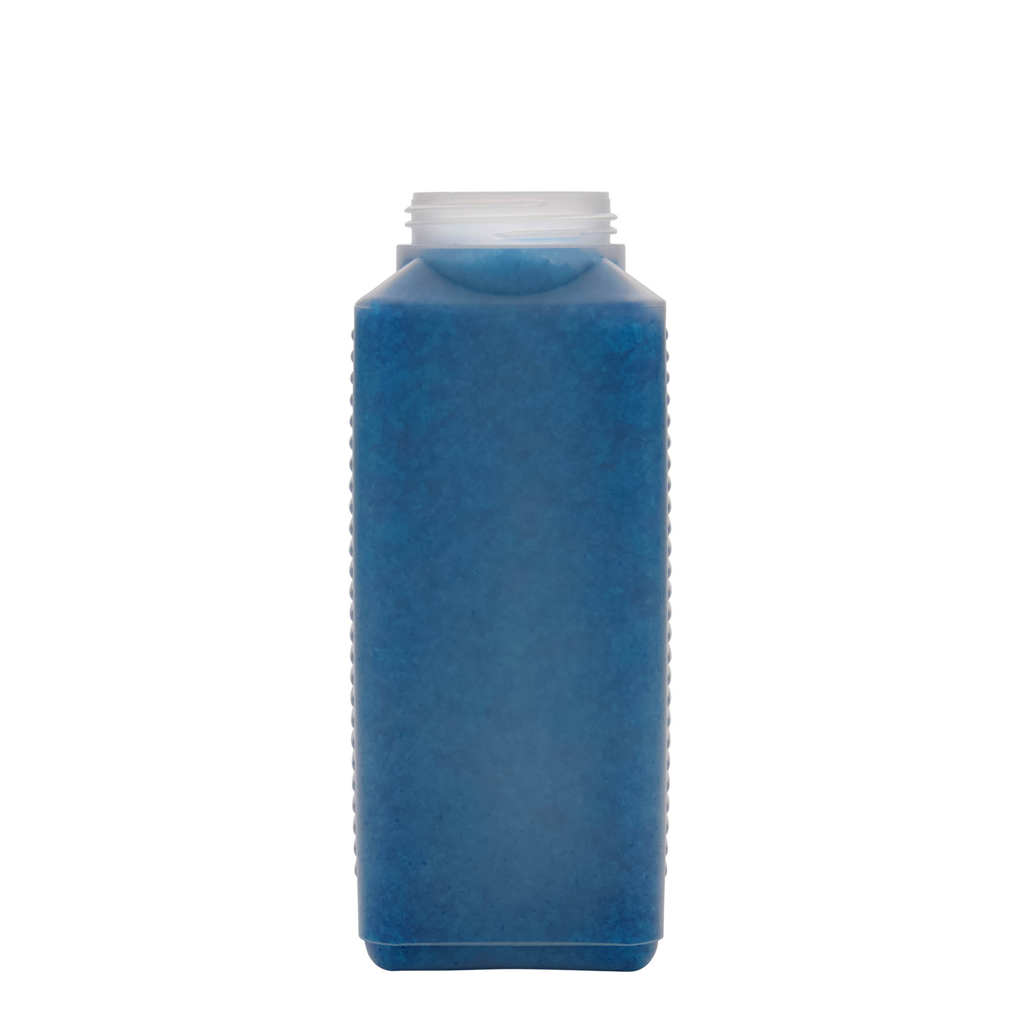 1 000 ml fľaša s širokým hrdlom, obdĺžniková, HDPE plast, prírodná, hrdlo: DIN 60 EPE