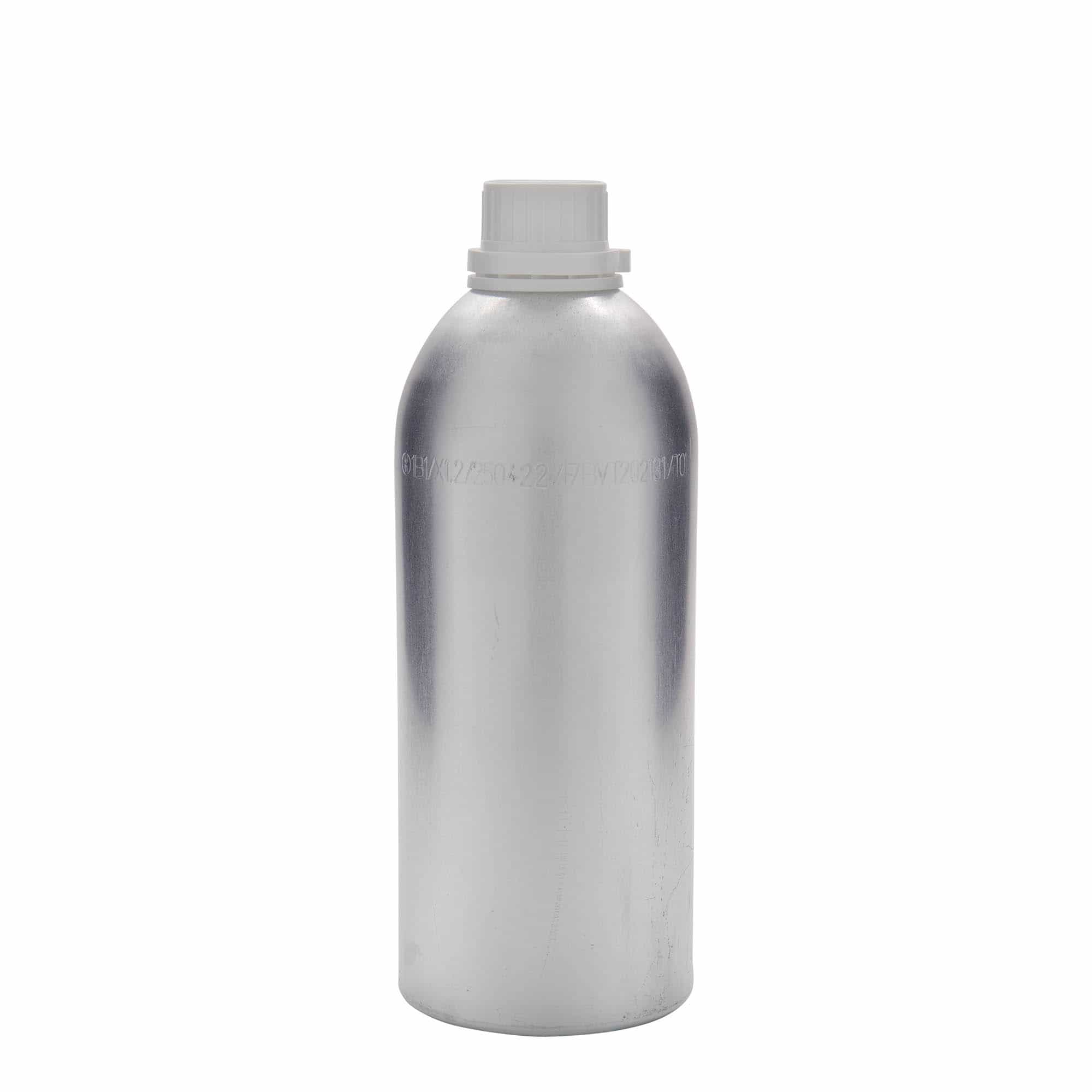 1100 ml hliníková fľaša, kov, strieborná farba, hrdlo: DIN 32