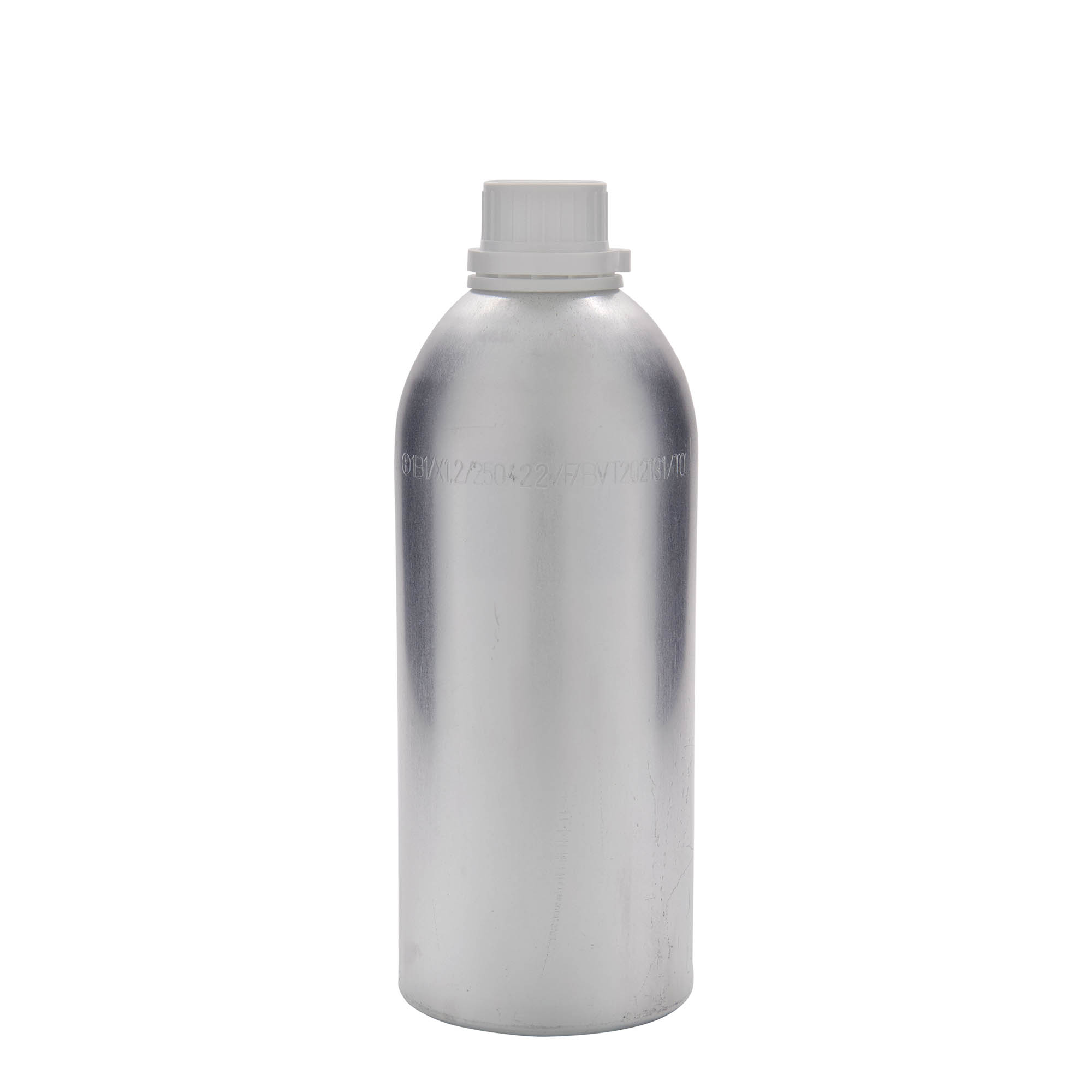 1100 ml hliníková fľaša, kov, strieborná, hrdlo: DIN 32