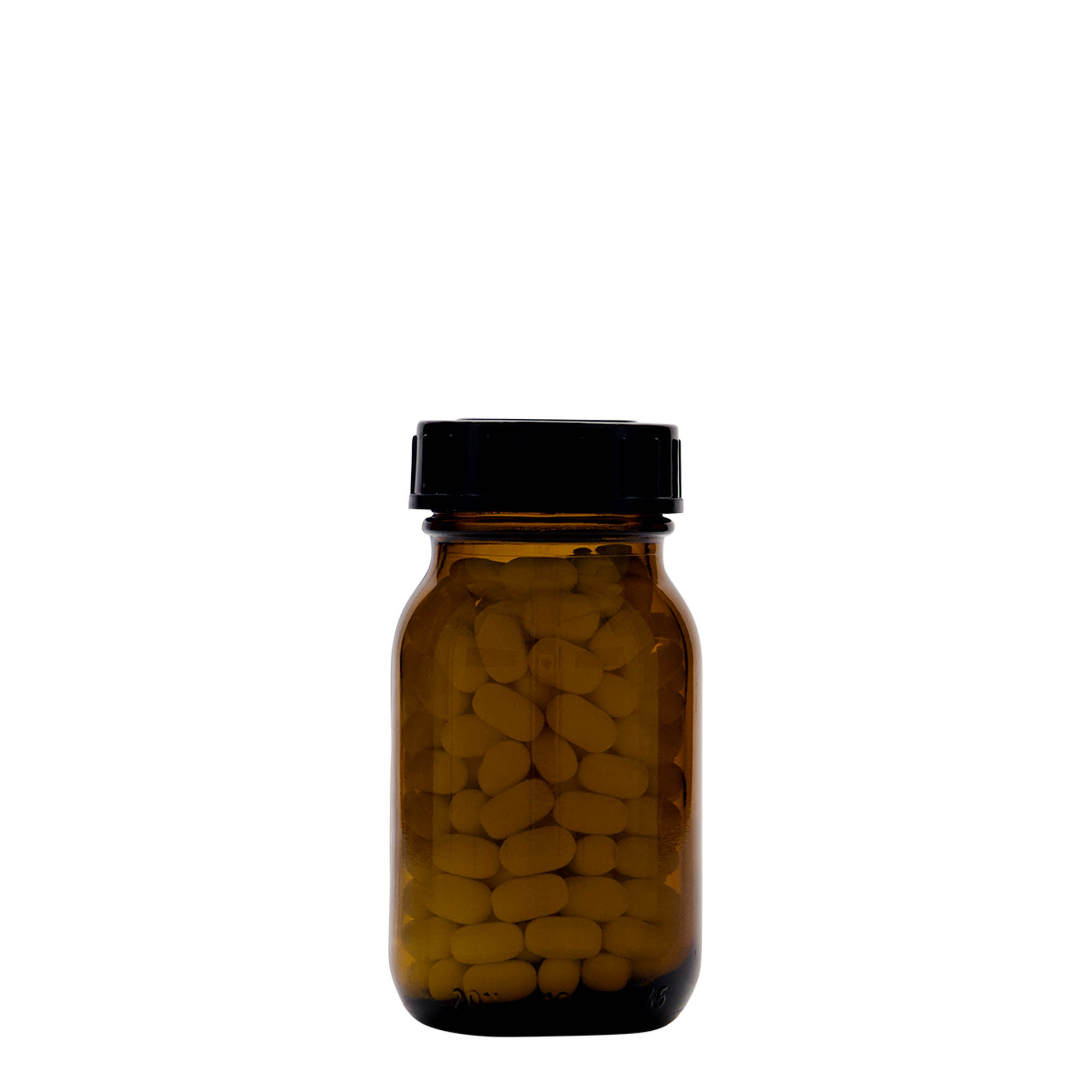 100 ml širokouhlové sklo, hnedé, hrdlo: DIN 40 100 ml širokouhlové sklo, hnedé, hrdlo: DIN 40