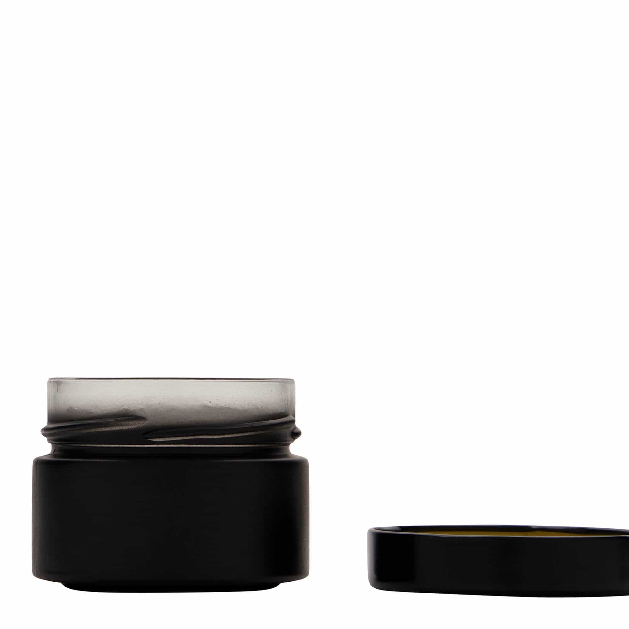 130 ml okrúhly pohár „Aurora“, čierna farba, hrdlo: deep twist off (DTO 66)