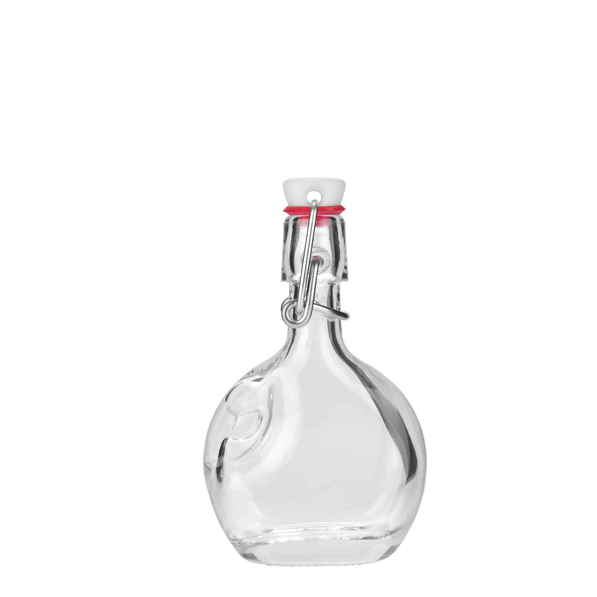 40 ml sklená fľaša „Lukas“, oválna, hrdlo: strmeňový uzáver