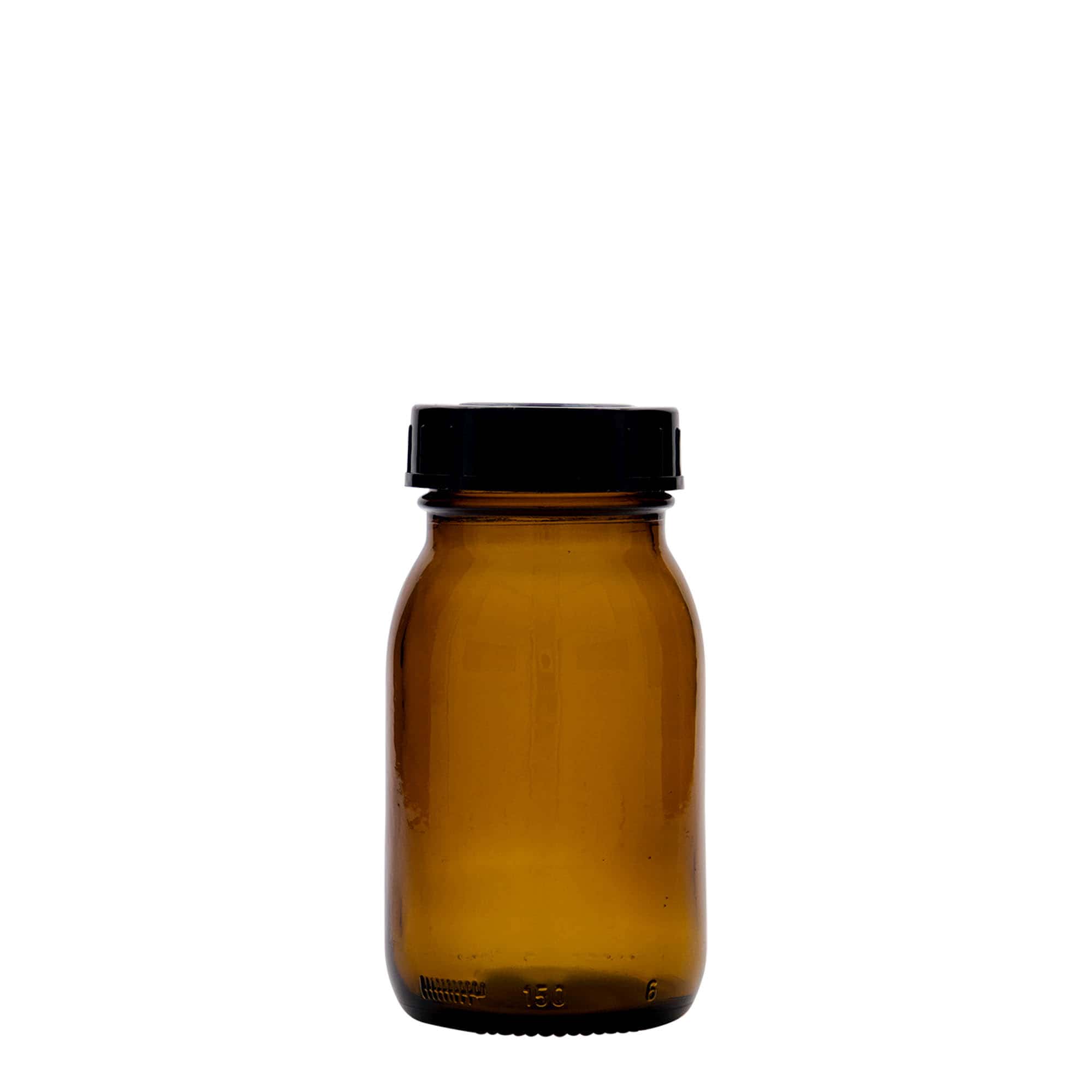 150 ml širokouhlové sklo, hnedé, hrdlo: DIN 45