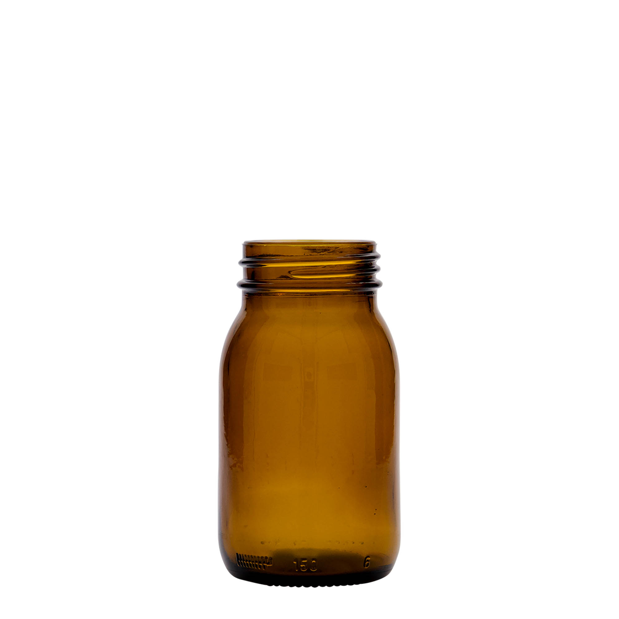 150 ml širokouhlové sklo, hnedé, hrdlo: DIN 45 150 ml širokouhlové sklo, hnedé, hrdlo: DIN 45