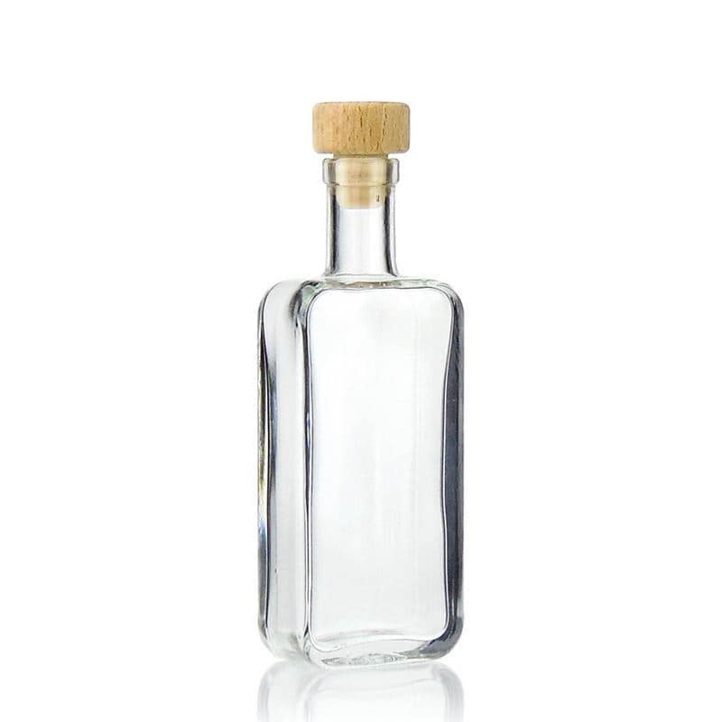 100 ml sklená fľaša „Nice“, obdĺžniková, hrdlo: korok