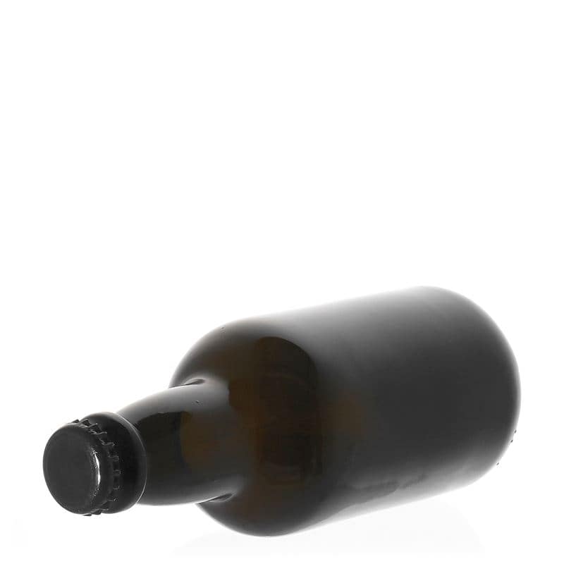 330 ml fľaša na pivo „Era“, sklená, antická zelená farba, hrdlo: štupeľ