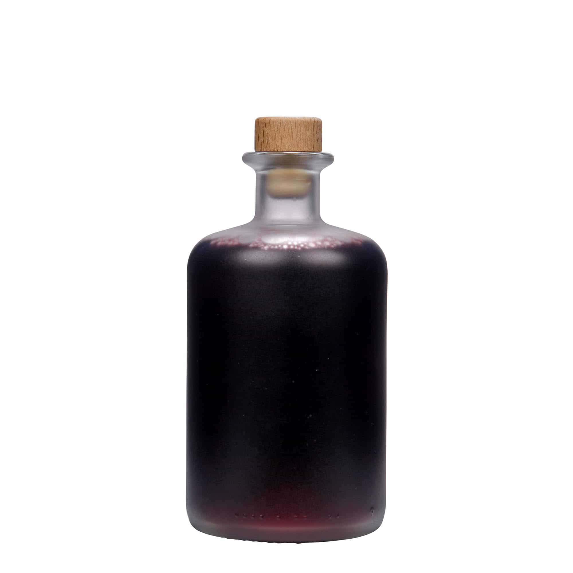 500 ml sklená fľaša lekárnická, ľadová, hrdlo: korok