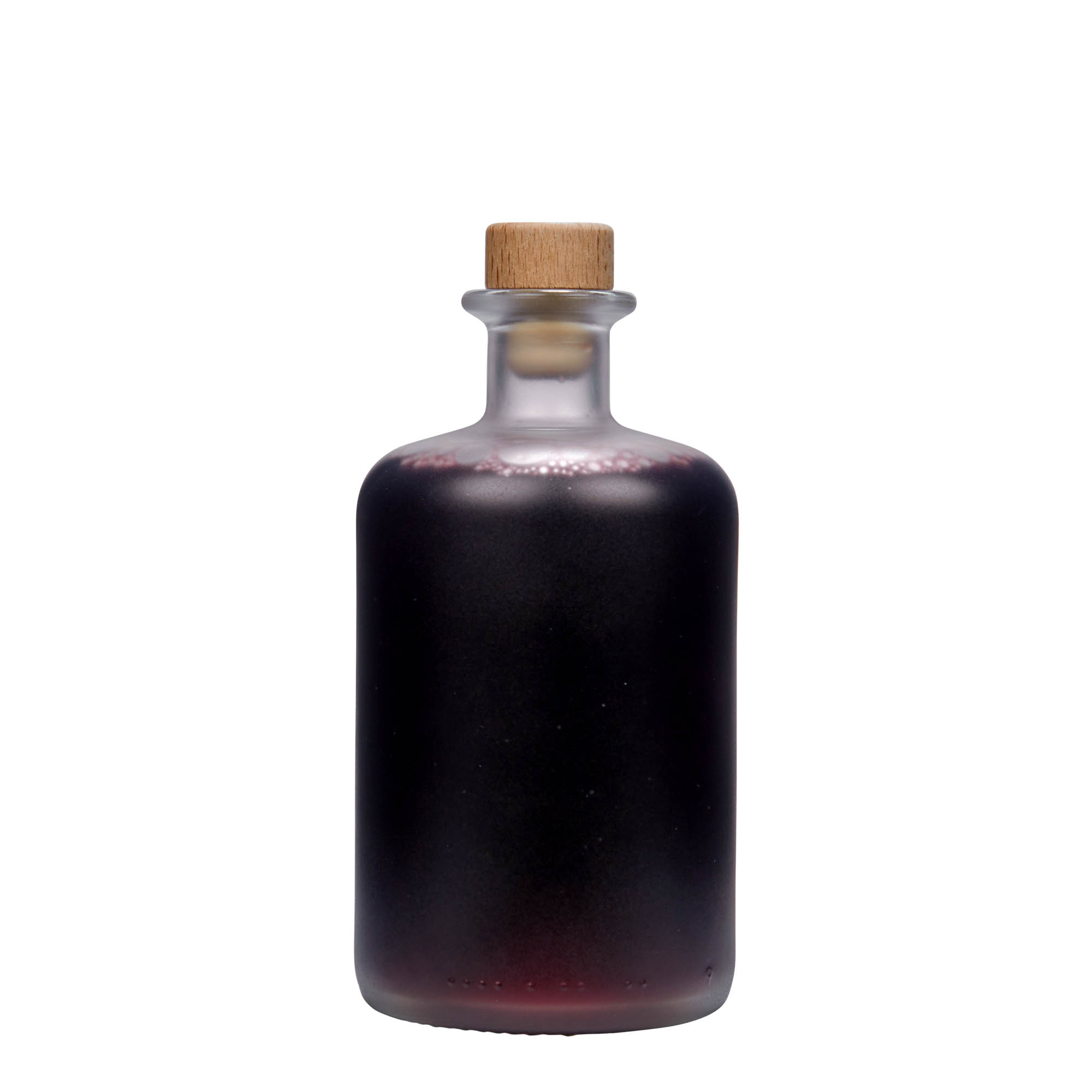 500 ml lekárnická sklenená fľaša, mrazená, hrdlo: korok