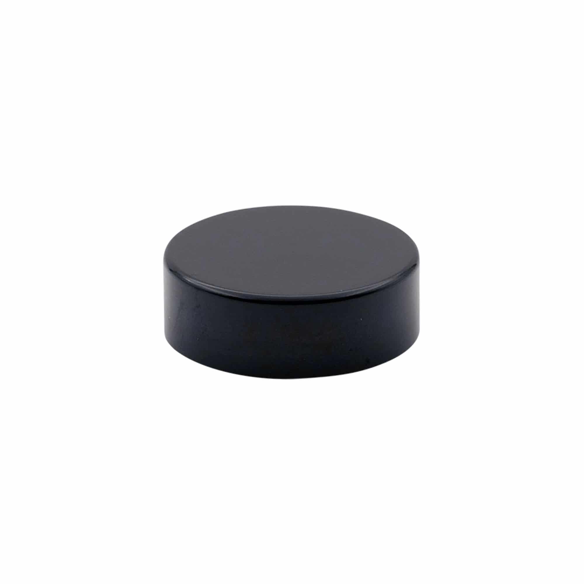 Skrutkovací uzáver pre 30 ml „Brown Line“, HPM plast, čierna farba Skrutkovací uzáver pre 30 ml „Brown Line“, HPM plast, čierna farba