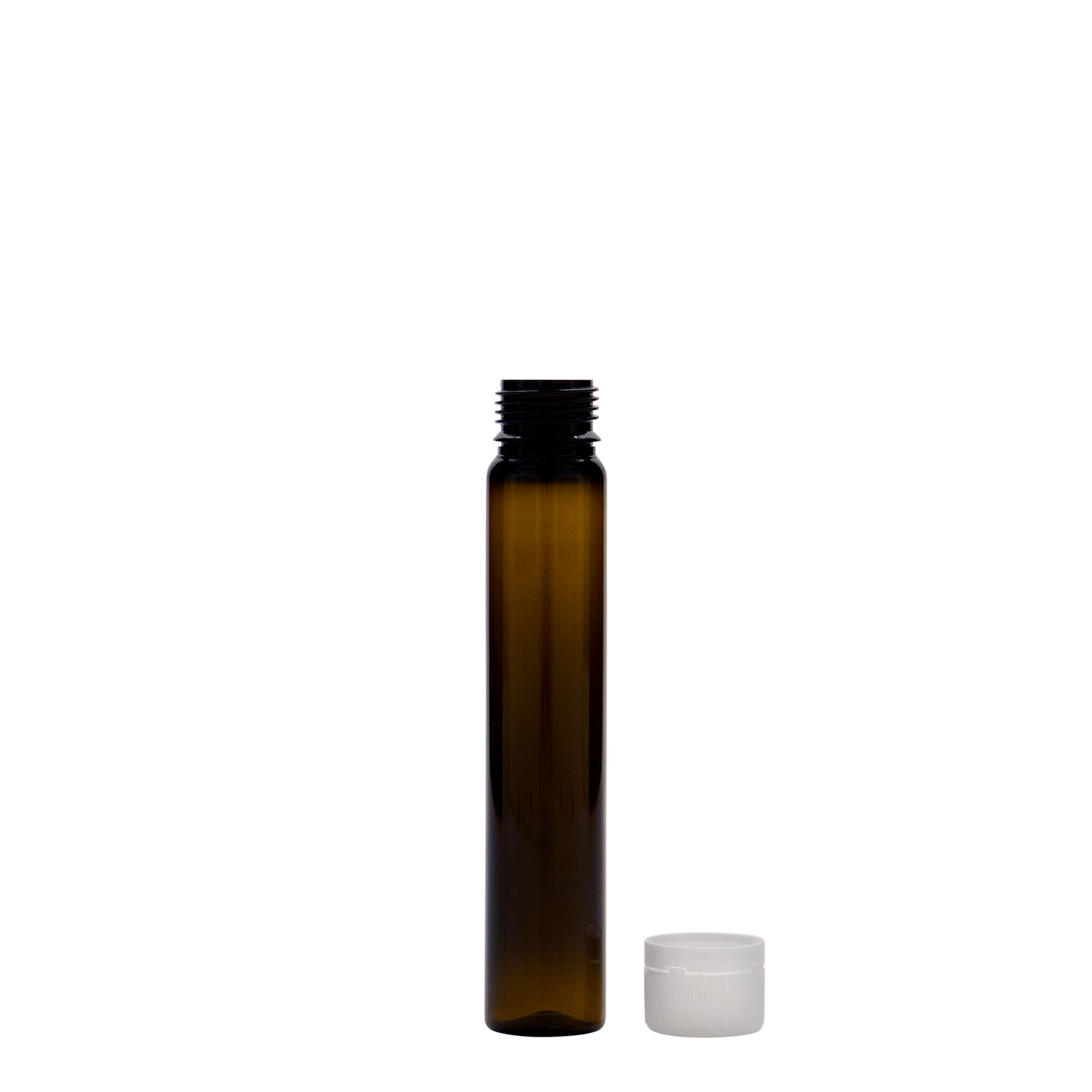 25 ml PET-rúrka, plast, hnedá, hrdlo: skrutkovací uzáver 25 ml PET-rúrka, plast, hnedá, hrdlo: skrutkovací uzáver