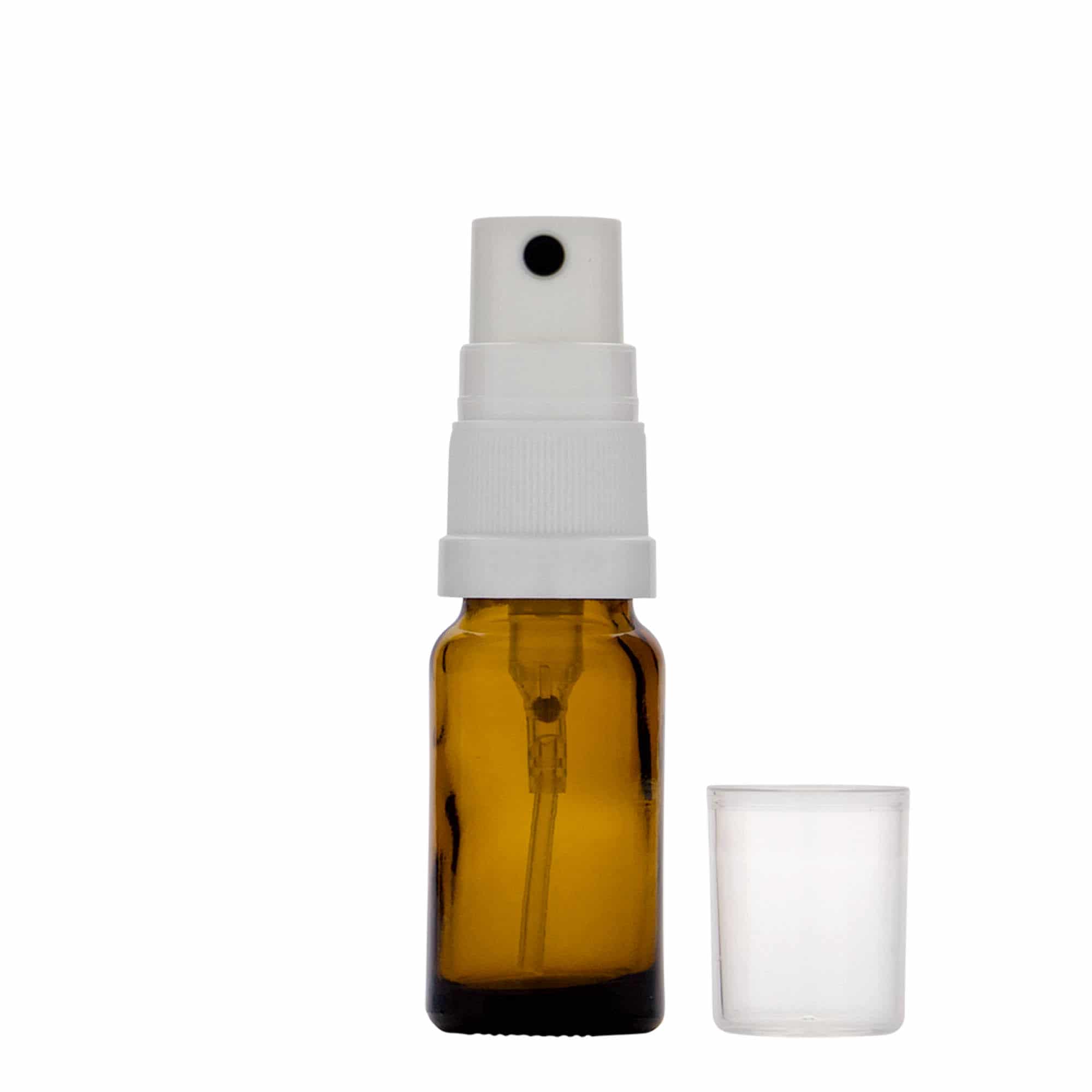 10 ml liekovka s rozprašovačom, sklená, hnedá farba, hrdlo: DIN 18
