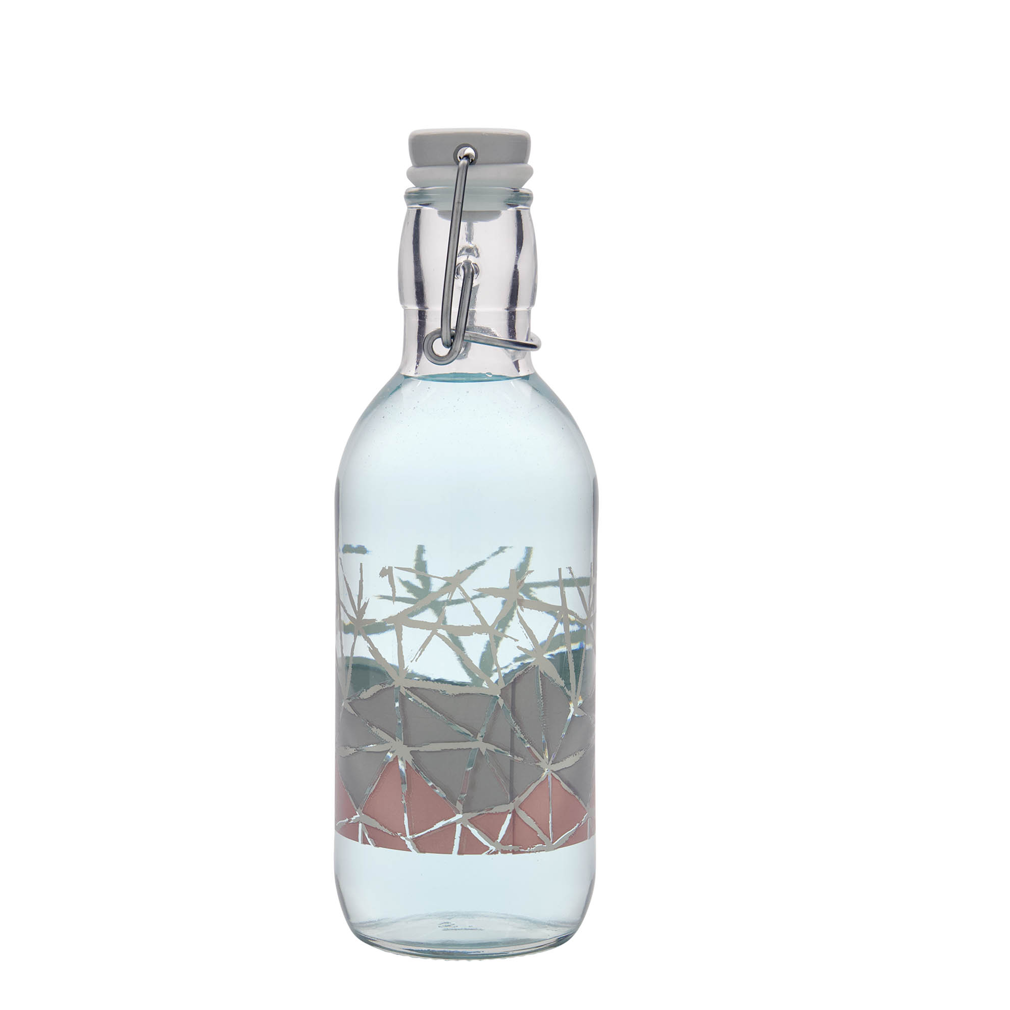500 ml sklenená fľaša Emilia potlačená 'Manolibera rosa', hrdlo: pákové uzáver 500 ml sklenená fľaša Emilia potlačená 'Manolibera rosa', hrdlo: pákové uzáver