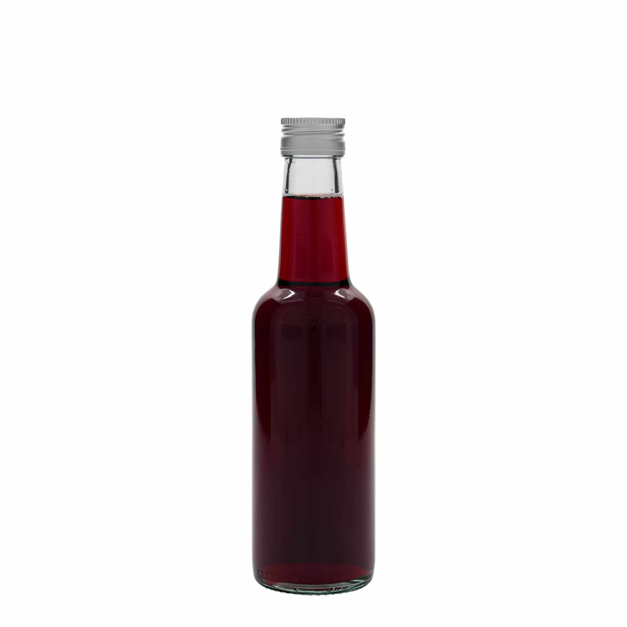 250 ml sklená fľaša rovné hrdlo, hrdlo: PP 28