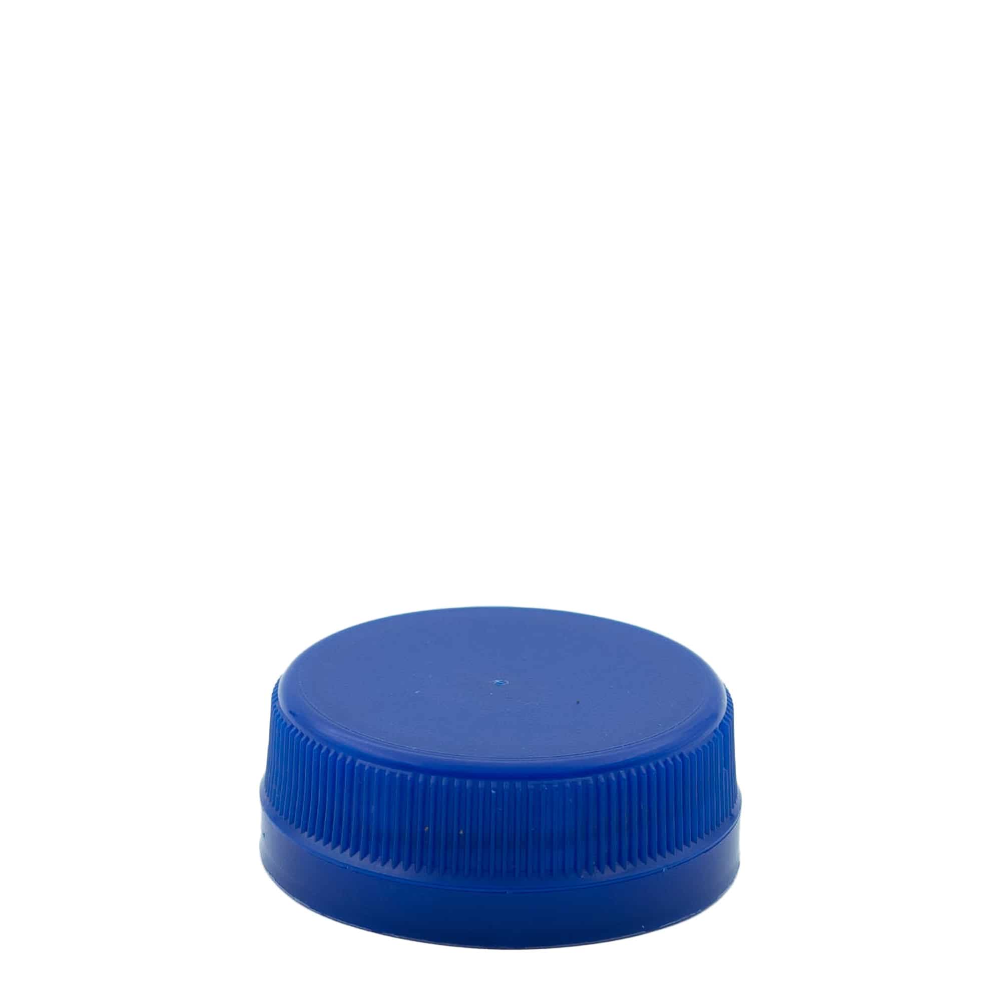 Skrutkovací uzáver dvojitý závit, PE plast, modrá farba, pre hrdlo: PET 38 mm