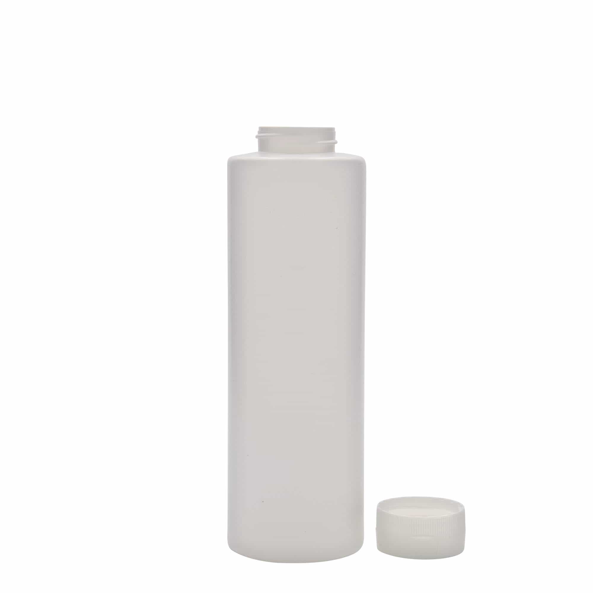 500 ml fľaša na omáčku, LDPE plast, biela farba, hrdlo: GPI 38/400