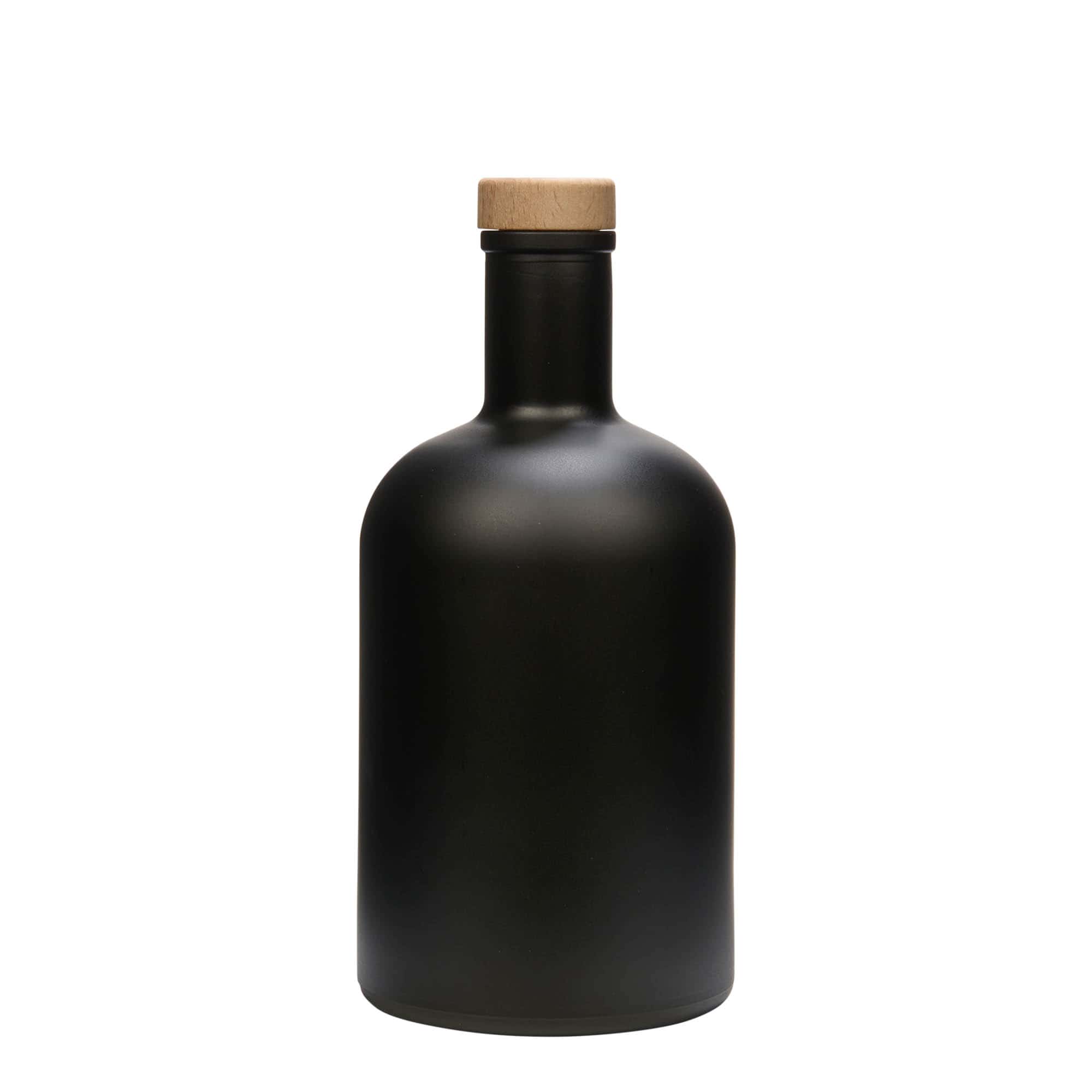 700 ml sklená fľaša „Gerardino“, čierna farba, hrdlo: korok