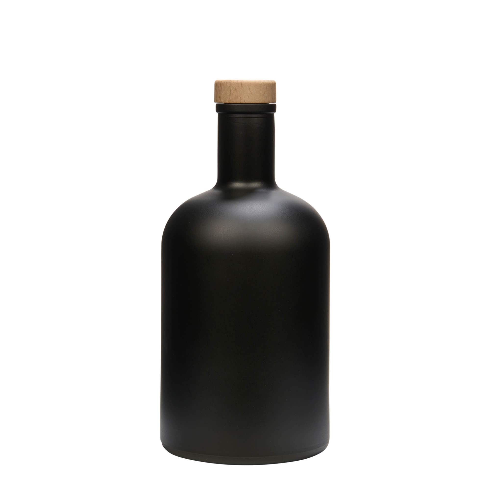 700 ml sklenená fľaša 'Gerardino', čierna, hrdlo: korok