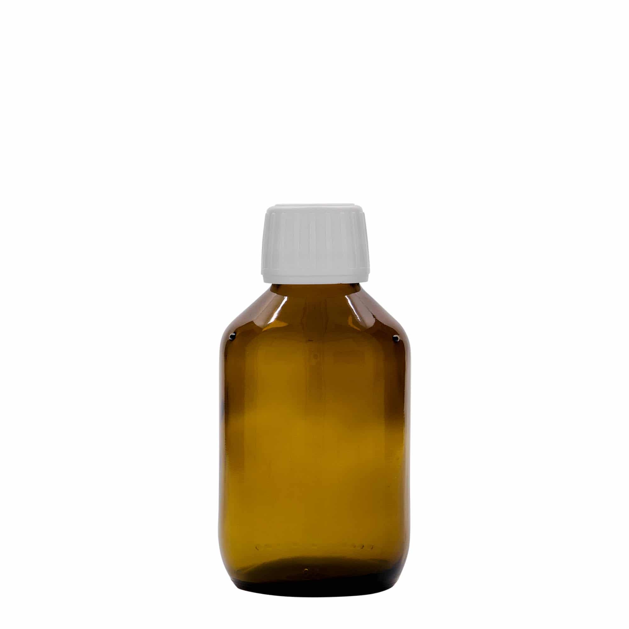 150 ml liekovka, hnedá farba, sklená, hrdlo: PP 28