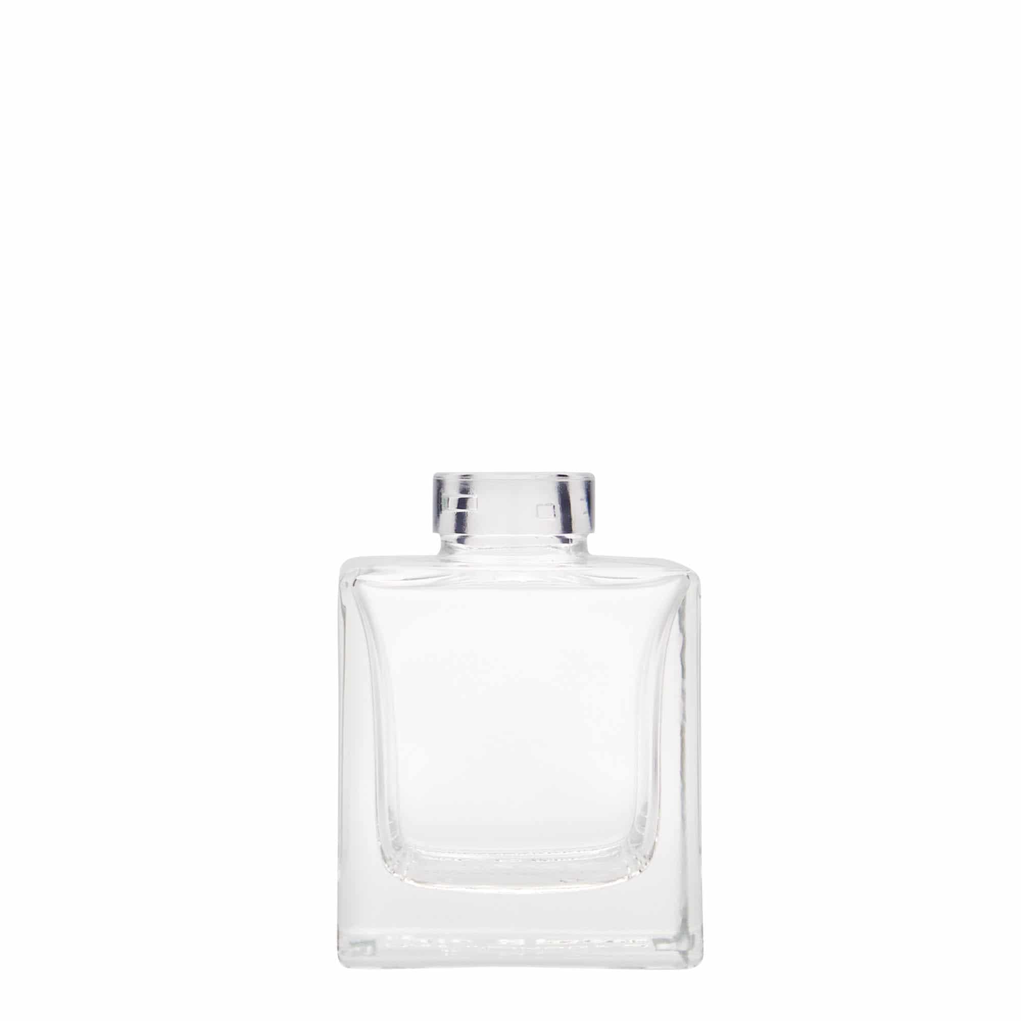 100 ml sklená fľaša „Cube“, štvorcová, hrdlo: korok