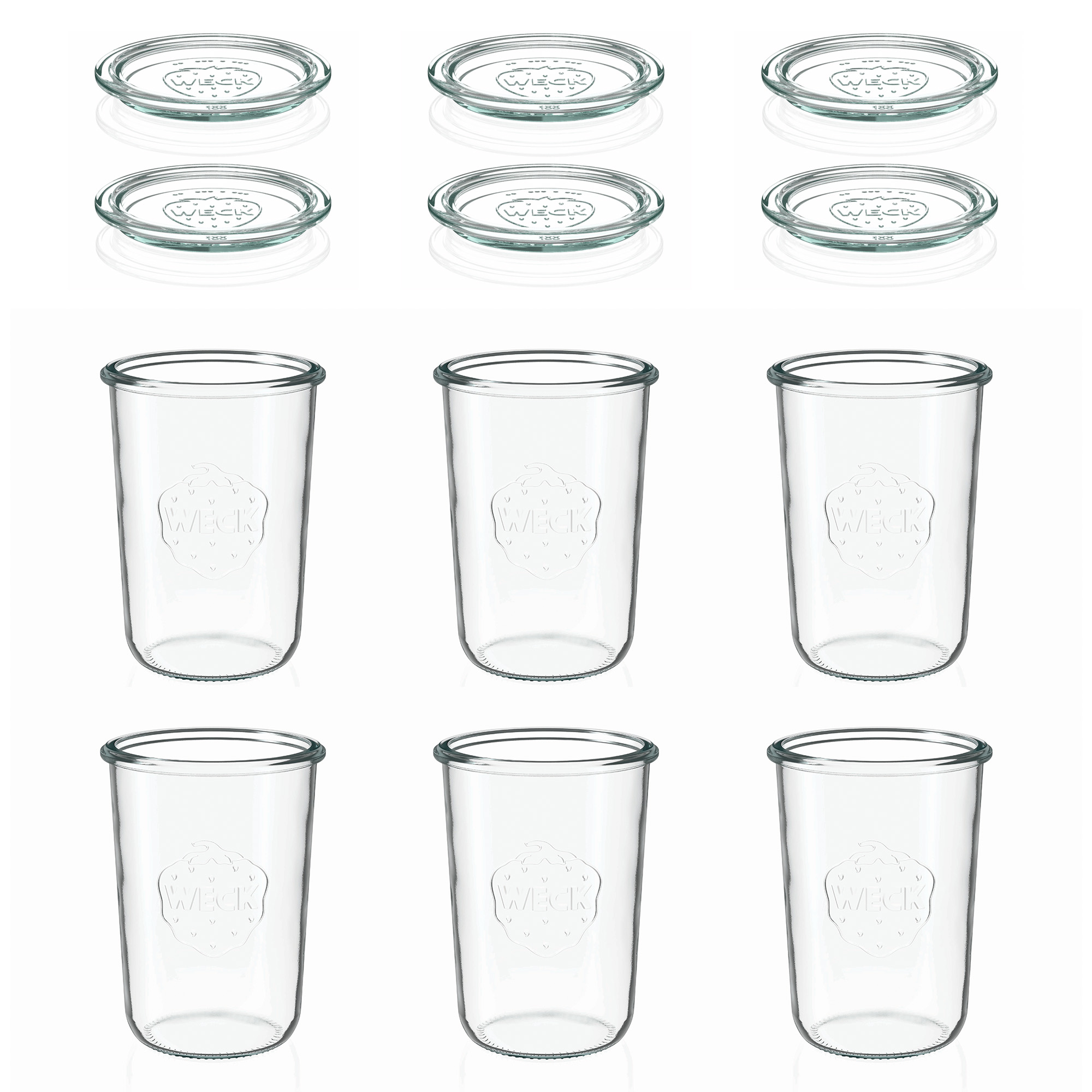 6x 850 ml WECK-pohár typu Sturz so skleneným viečkom RR 100