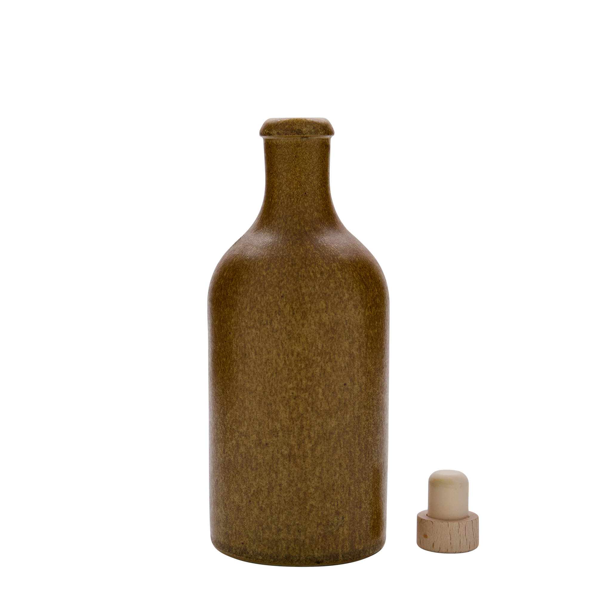 500 ml hlinený džbán, kamenina, hnedo-kryštalický, hrdlo: korok