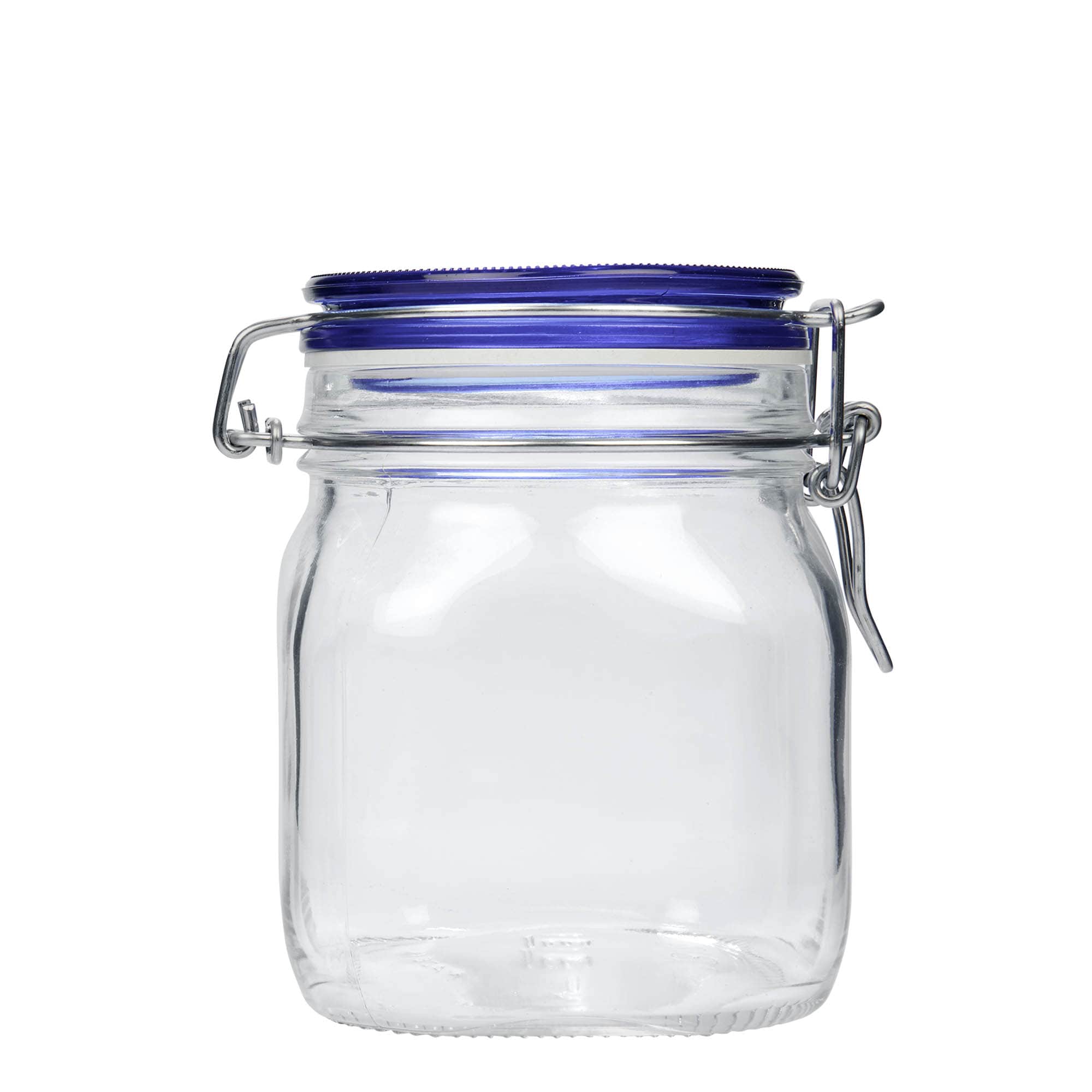750 ml pohár so strmeňovým uzáverom „Fido“ Blue Top, štvorcový, hrdlo: strmeňový uzáver 750 ml pohár so strmeňovým uzáverom „Fido“ Blue Top, štvorcový, hrdlo: strmeňový uzáver