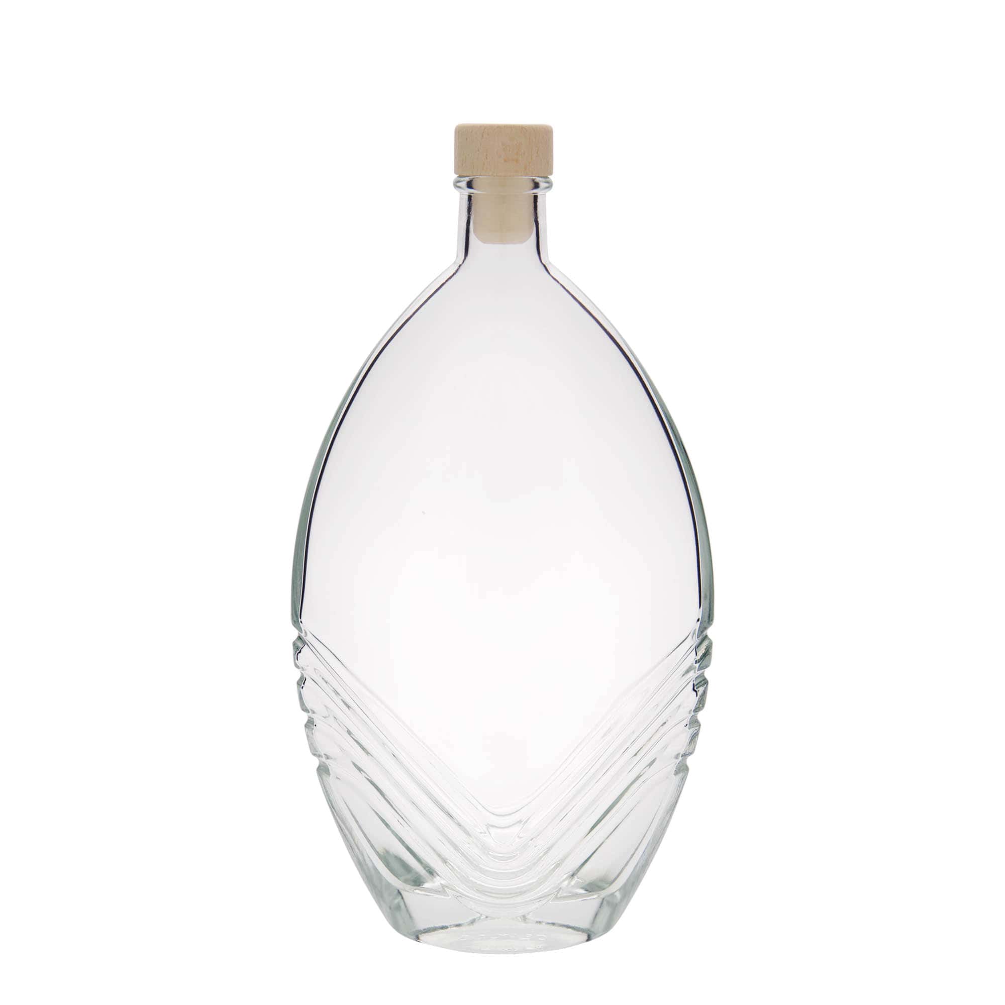 500 ml sklená fľaša „Florence“, oválna, hrdlo: korok