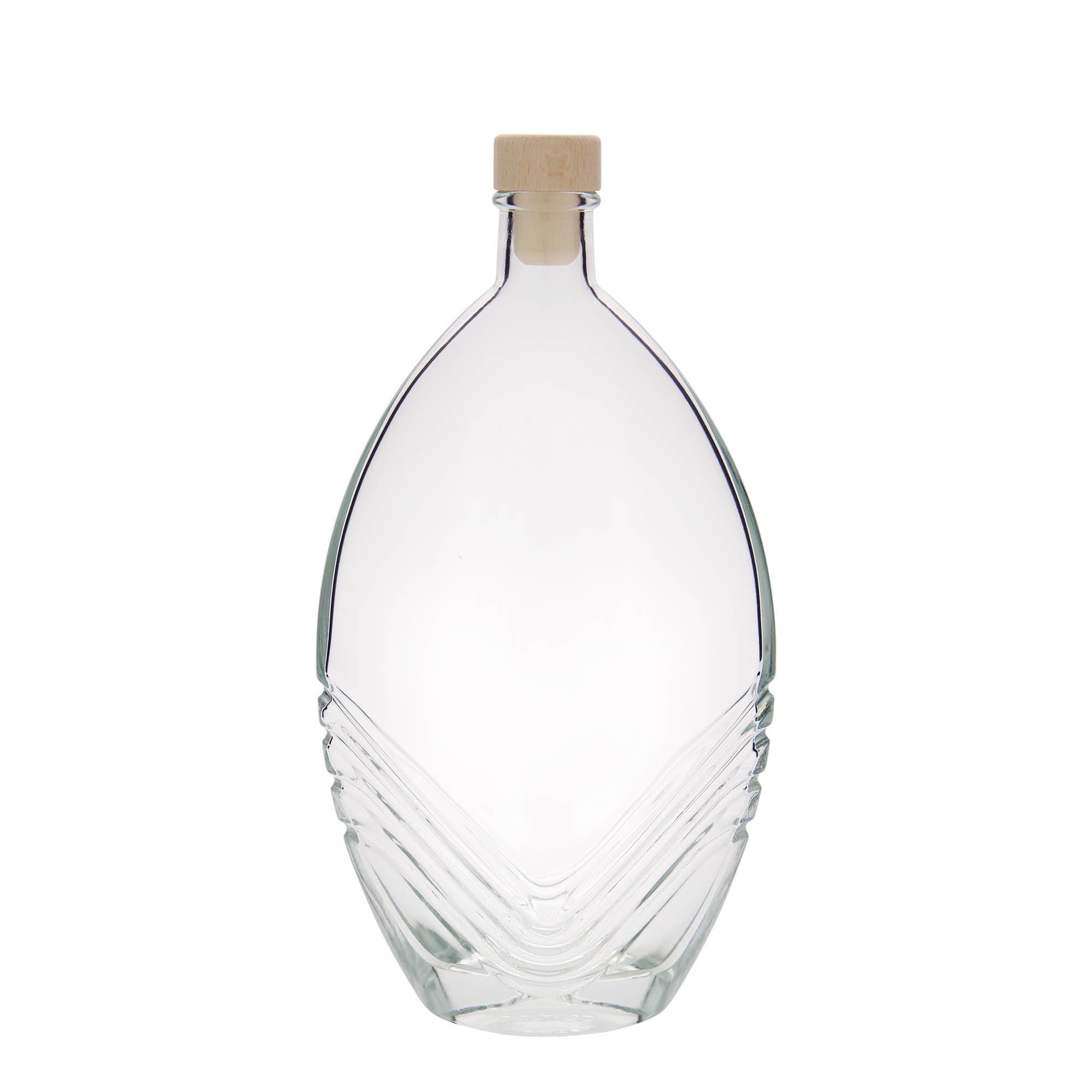 500 ml sklenená fľaša 'Florence', oválna, hrdlo: korkové