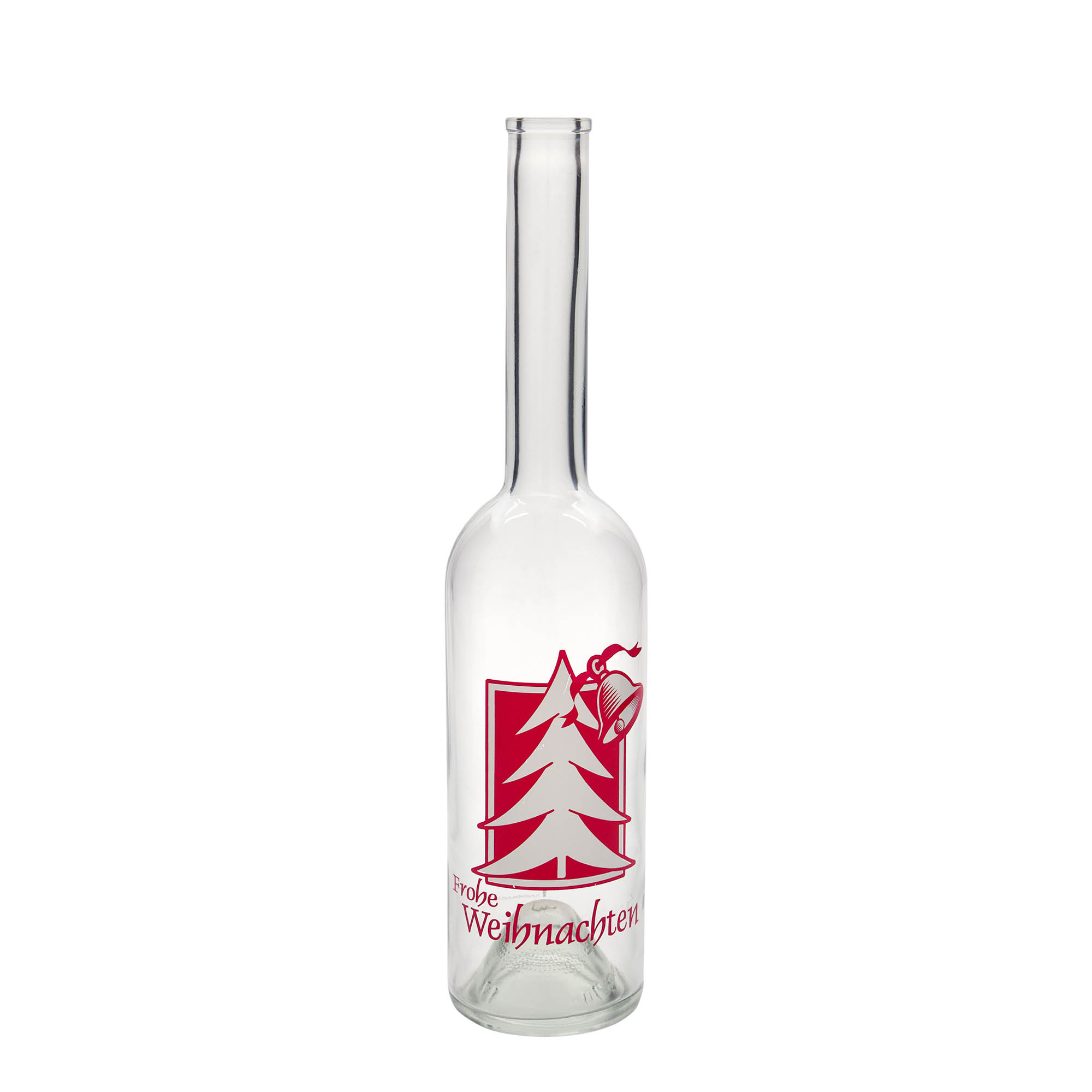 500 ml sklenená fľaša 'Opera', motív: Vianočný pozdrav, hrdlo: korok