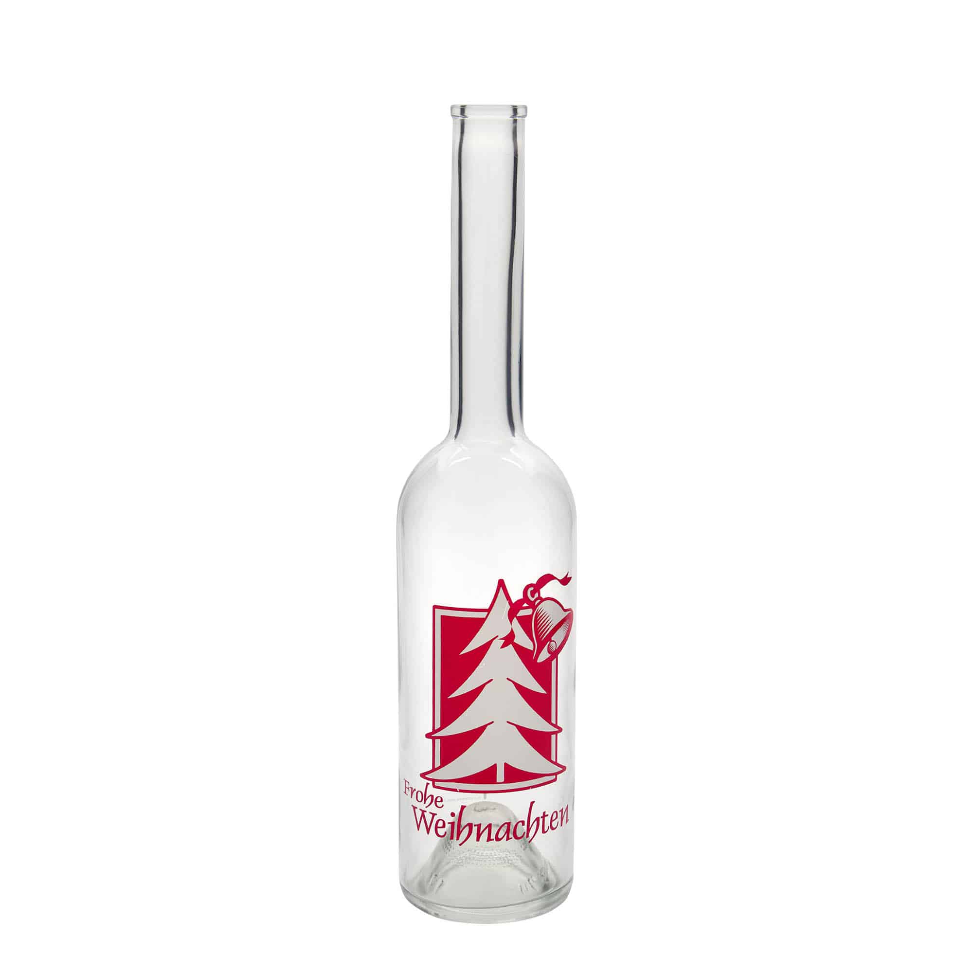 500 ml sklenená fľaša 'Opera', motív: Vianočný pozdrav, hrdlo: korok