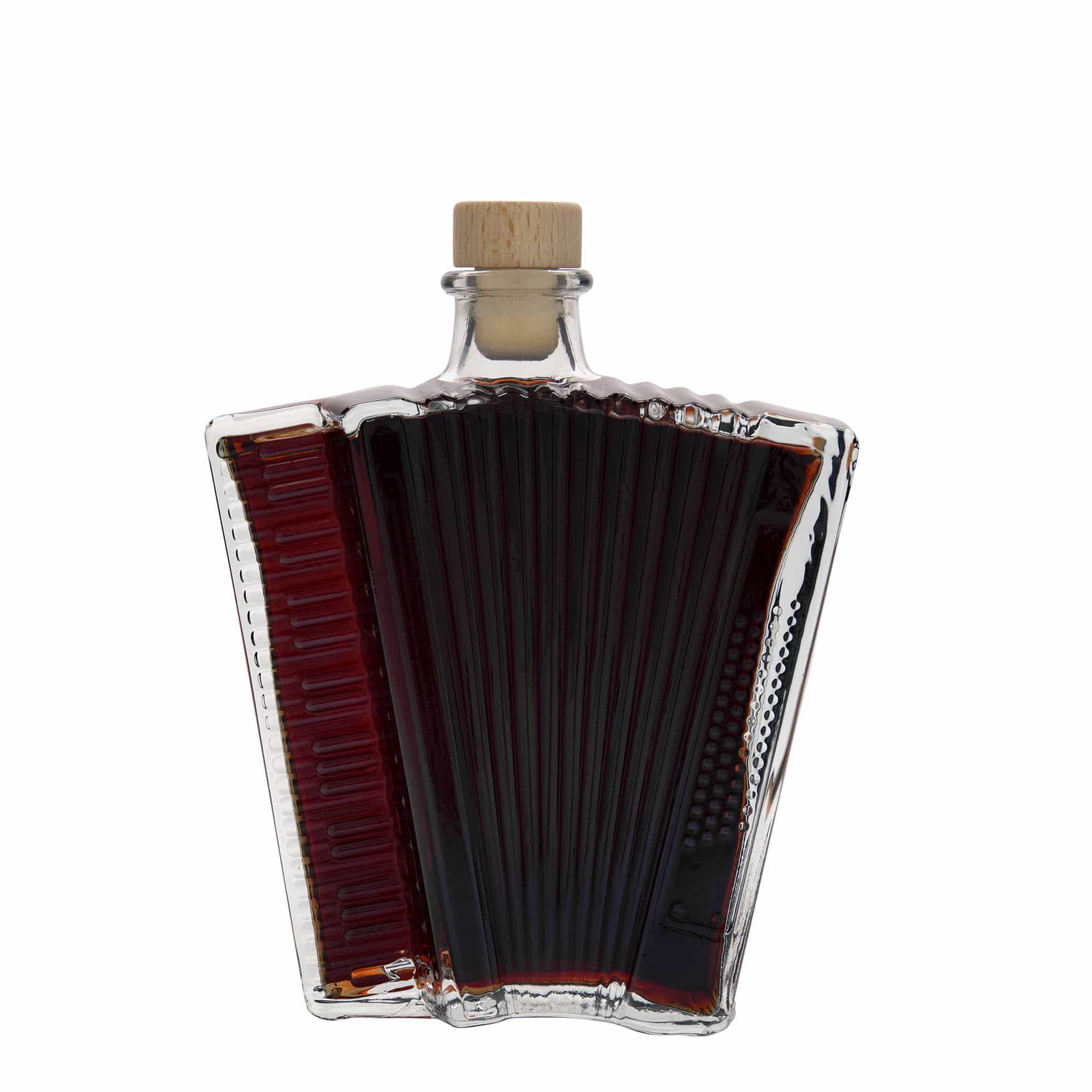 500 ml sklená fľaša „Akordeón“, hrdlo: korok