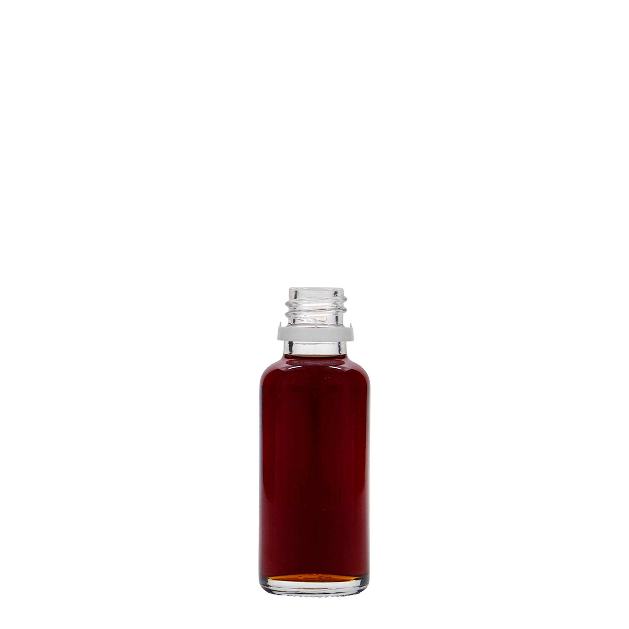 30 ml lekárska fľaša, sklo, hrdlo: DIN 18