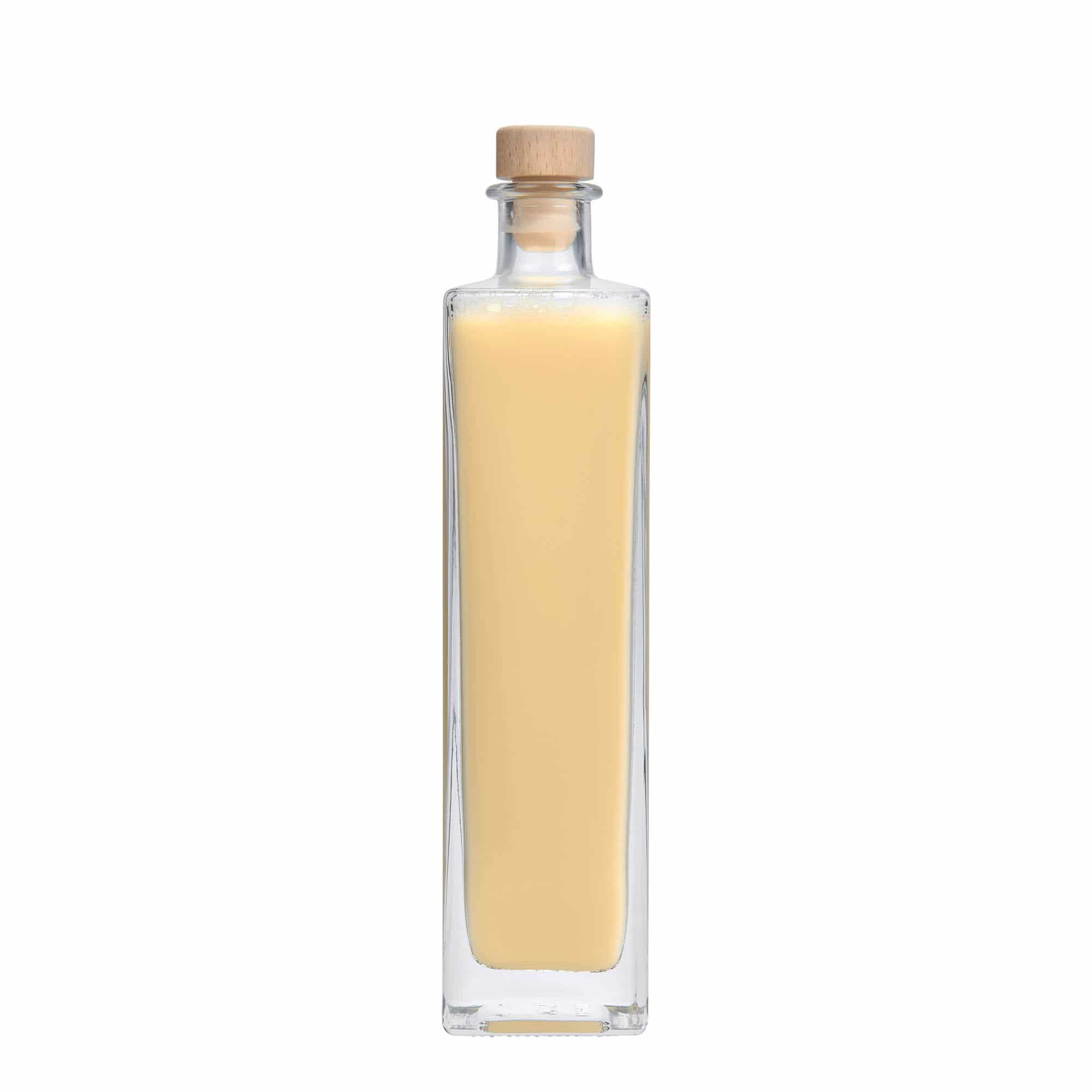 500 ml sklená fľaša „Rafaello“, štvorcová, hrdlo: korok
