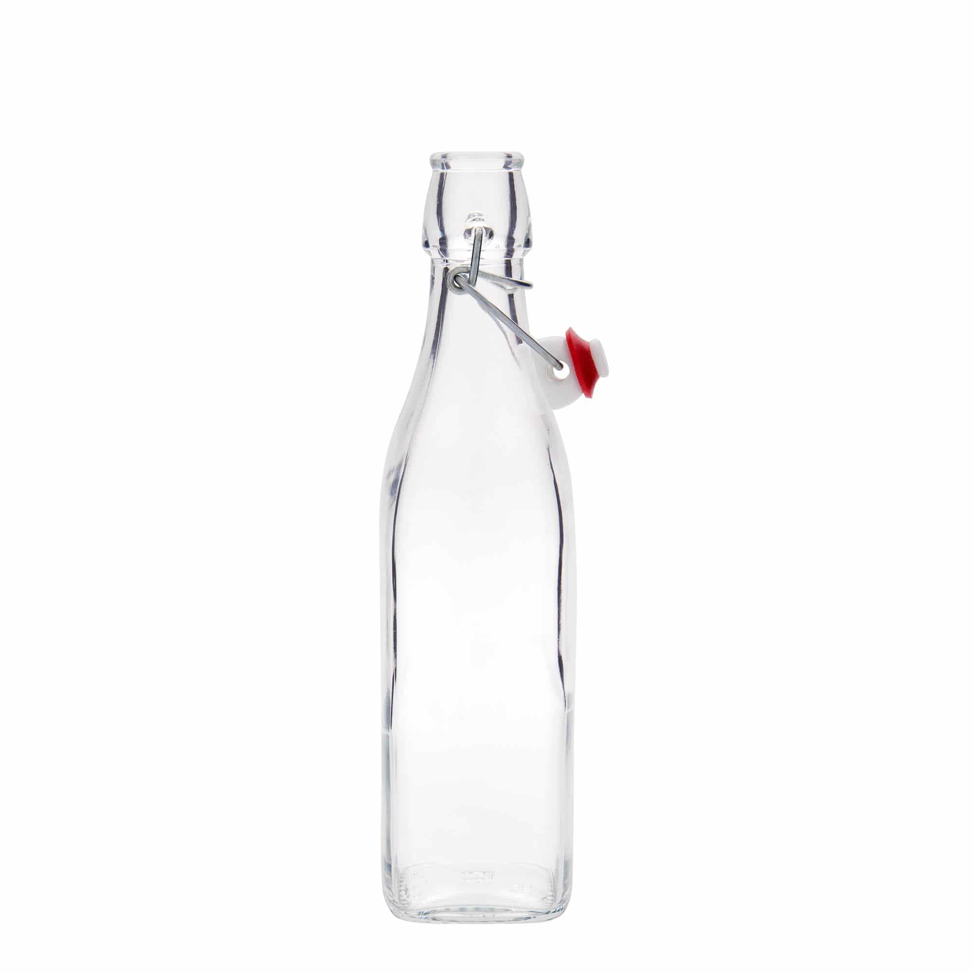 500 ml sklená fľaša „Swing, štvorcová, hrdlo: strmeňový uzáver