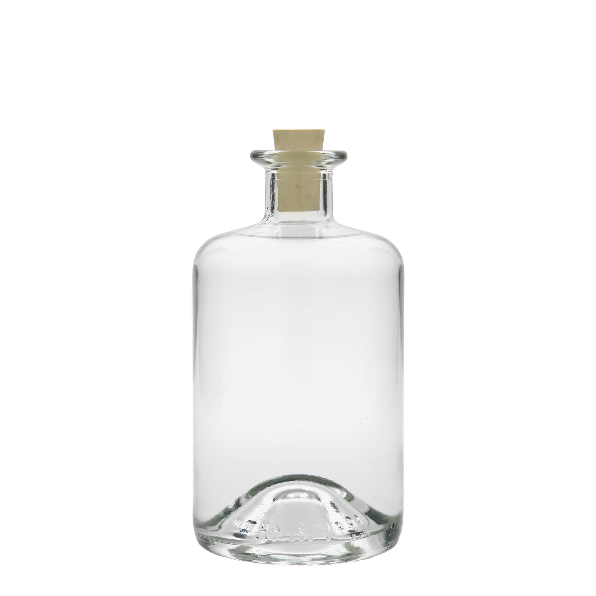 500 ml lekárnická sklenená fľaša, hrdlo: korok
